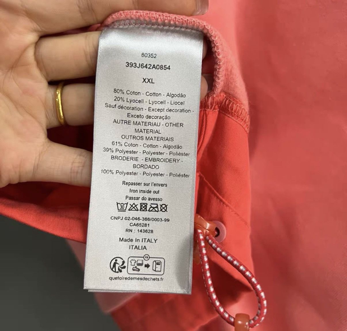 Dior Dior Baby Pink Spliced Drawstring Sweatshirt J41 Size XXL / US 16-18 / IT 52-54 - 5 Thumbnail
