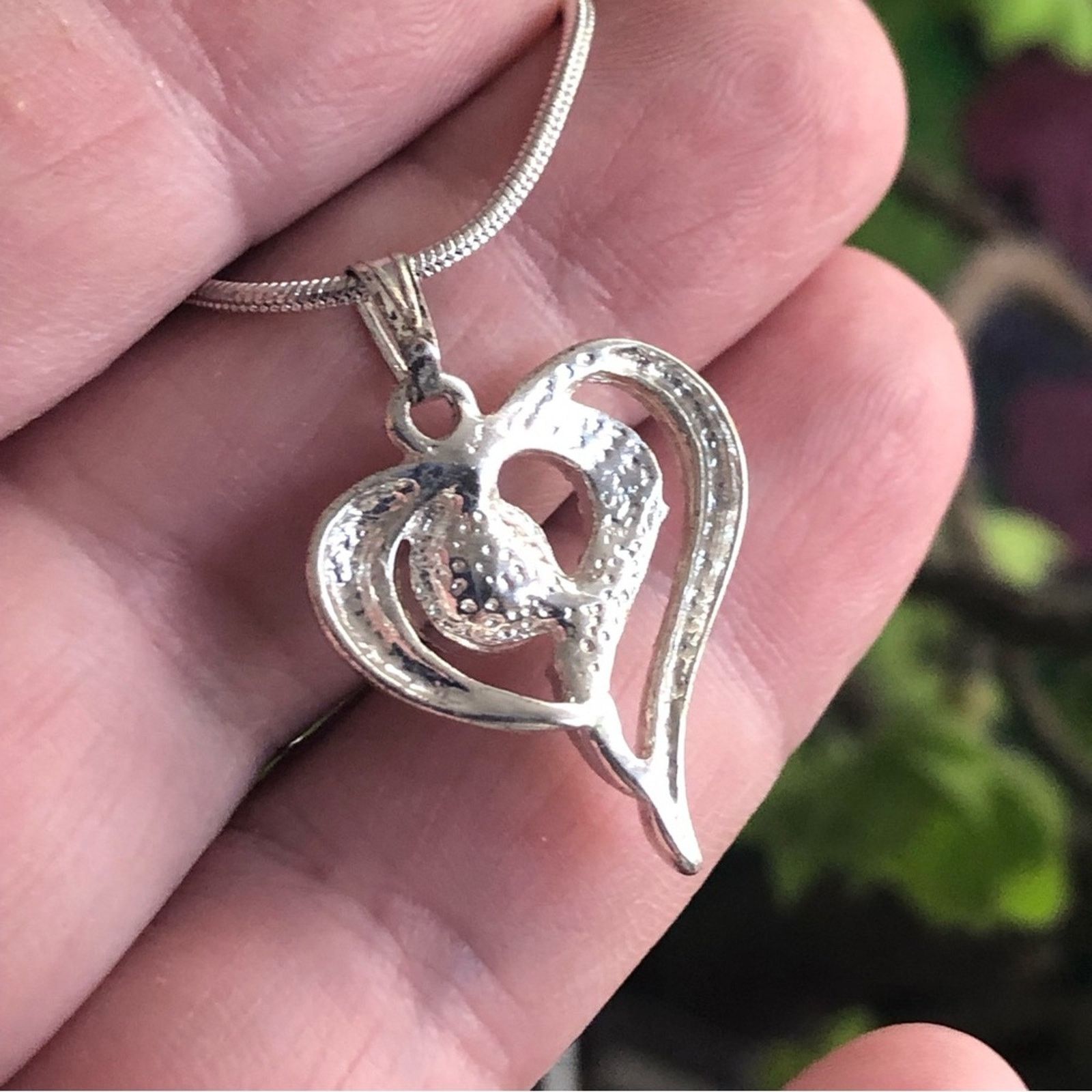 Vintage Vintage clear faceted stone heart pendant on chain necklace Size ONE SIZE - 10 Thumbnail
