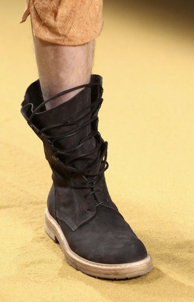 Ann Demeulemeester Ann Demeulemeester 🇮🇹 asphalt blk blister leather boots 8 NEW Size US 8 / EU 41 - 12 Thumbnail