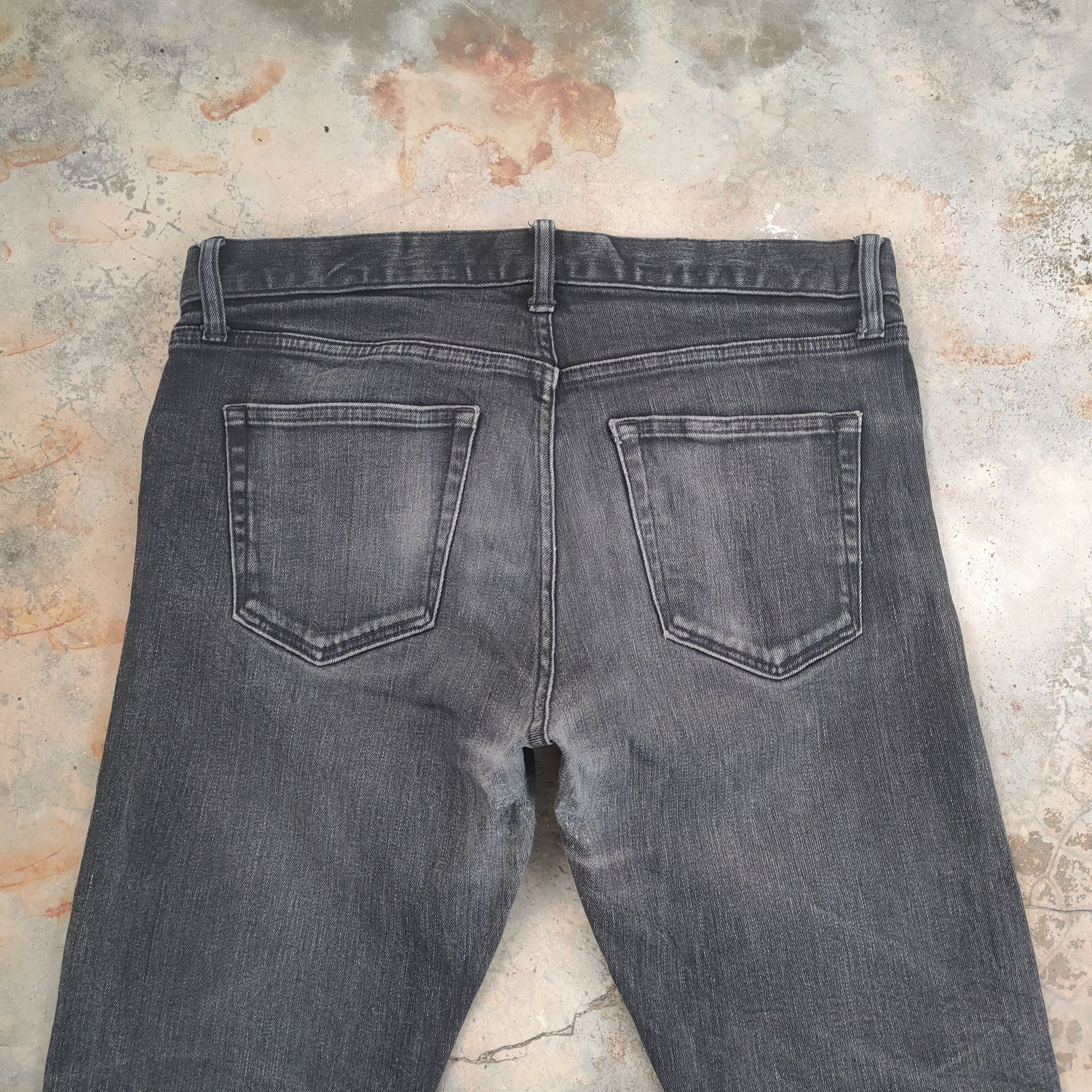 Japanese Brand W32 VINTAGE JAPANESE SELVEGE SKINNY FADED BLACK DENIM PANTS Size US 32 / EU 48 - 9 Thumbnail