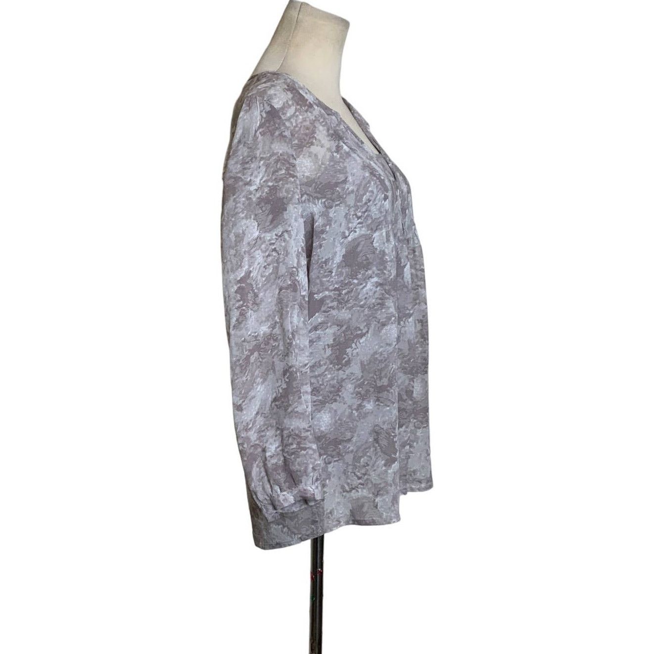Joie Joie Gray Print Silk Chiffon Semi Sheer Tunic Blouse XS Size XS / US 0-2 / IT 36-38 - 9 Thumbnail