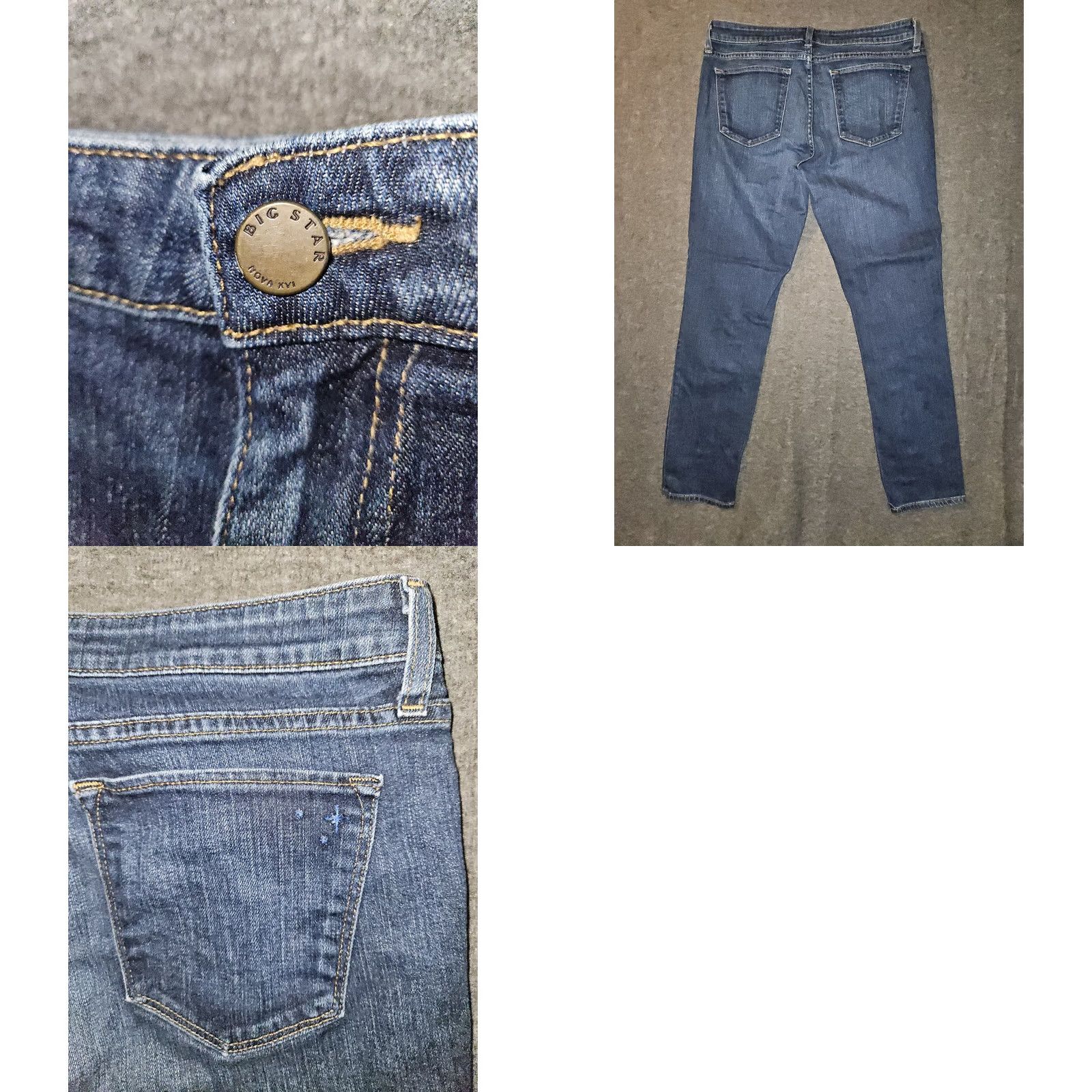 Vintage BIG STAR Jeans Female 31 Mid Blue Stretch Inseam 27 Ankle Cigarette Nova 12 Hydra Comfort/Preppy City Size 24" / US 00 / IT 34 - 8 Thumbnail