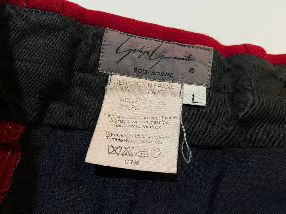 Yohji Yamamoto YOHJI YAMAMOTO 1980s Maru Mon Red Wool Trousers Size US 34 / EU 50 - 8 Thumbnail