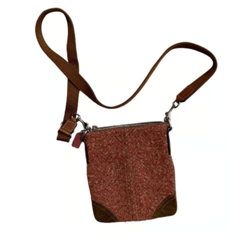 Coach Coach Kitt Crossbody Messenger weed Wool Suede Leather Trim Size ONE SIZE - 9 Thumbnail