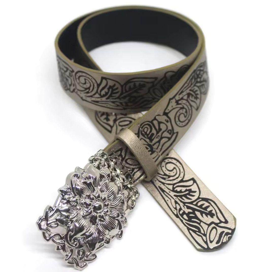 Japanese Brand × Vintage Rose Buckle Belt Size 30 - 2 Thumbnail