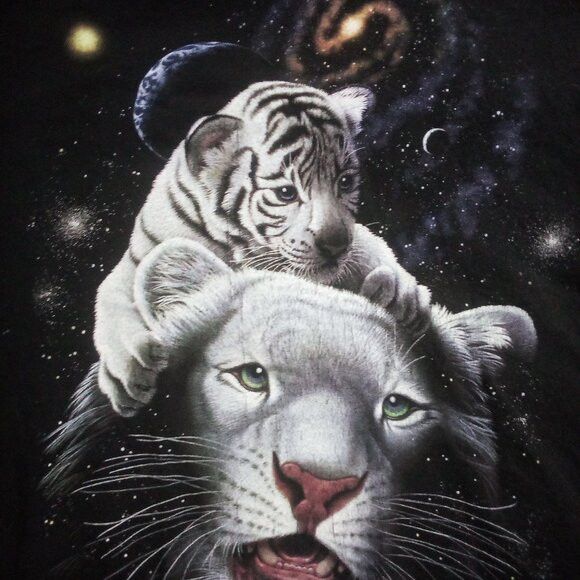Vintage Vintage White Tiger King Magic Outer Space T-Shirt Size US XXL / EU 58 / 5 - 1 Thumbnail