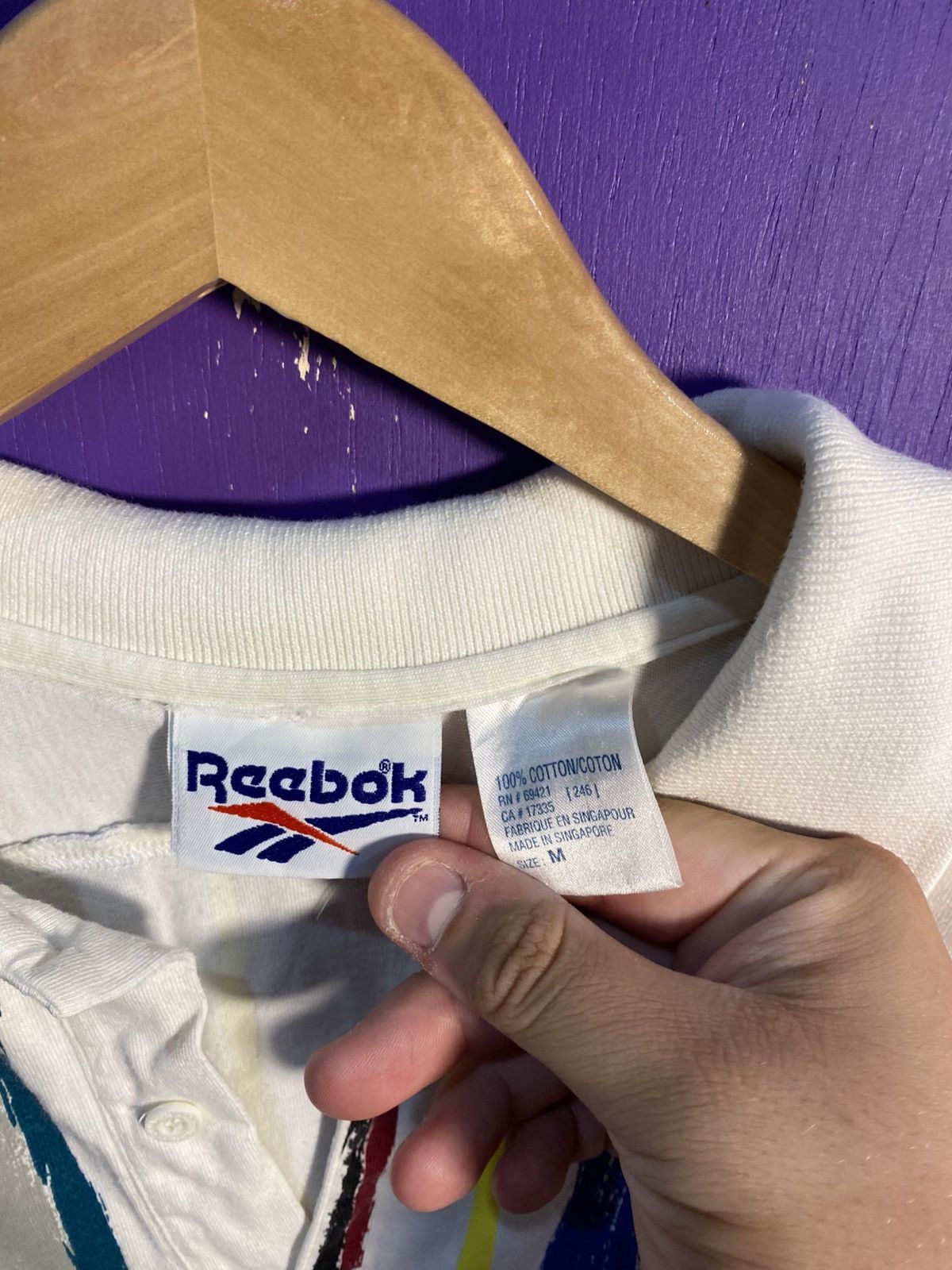 Reebok Vintage 90s Reebok striped logo polo shirt Size US M / EU 48-50 / 2 - 4 Thumbnail