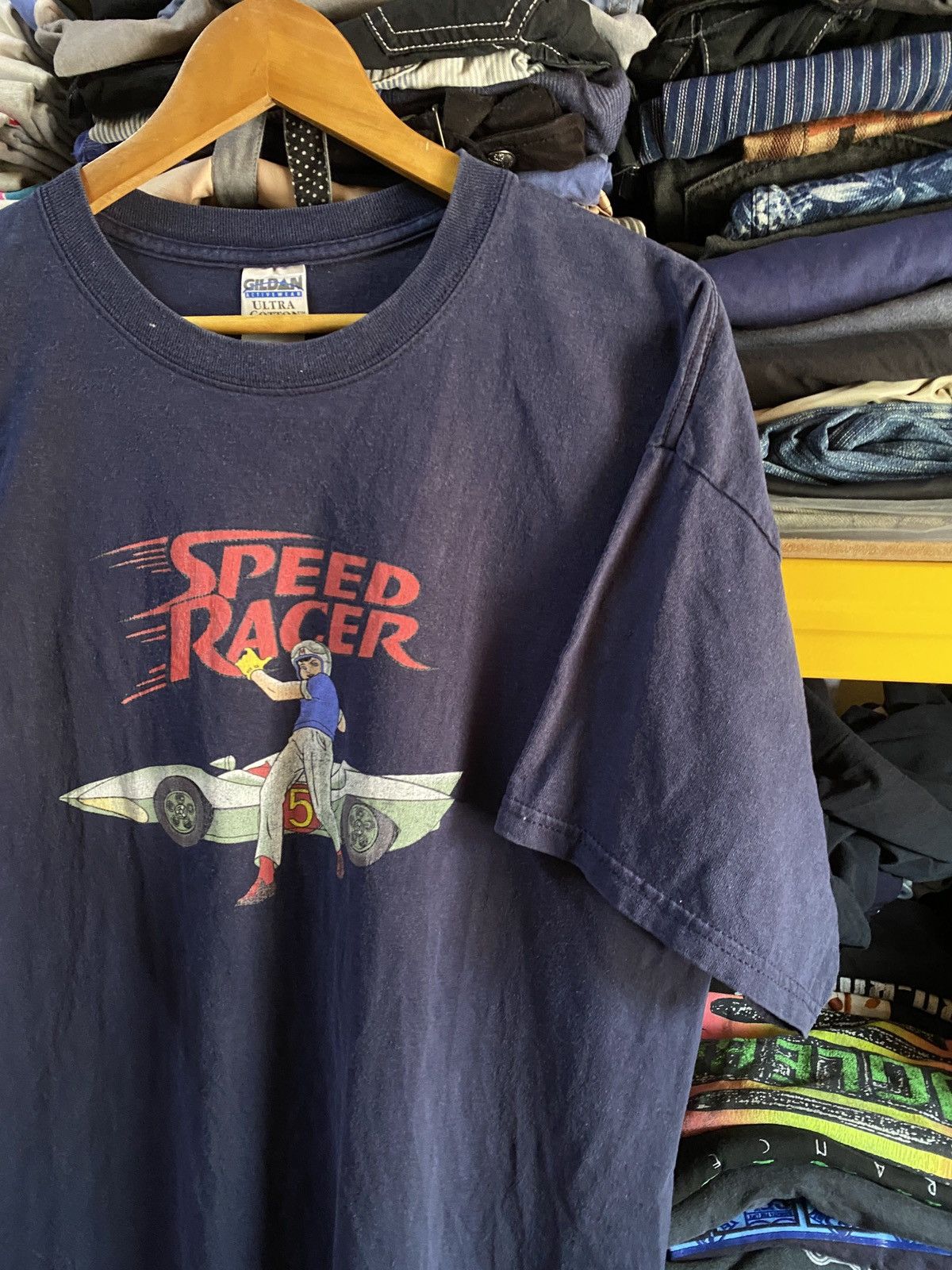 Vintage Vintage Speed Racer Cartoon Anime movie Tee blue XLarge Size US XL / EU 56 / 4 - 3 Thumbnail