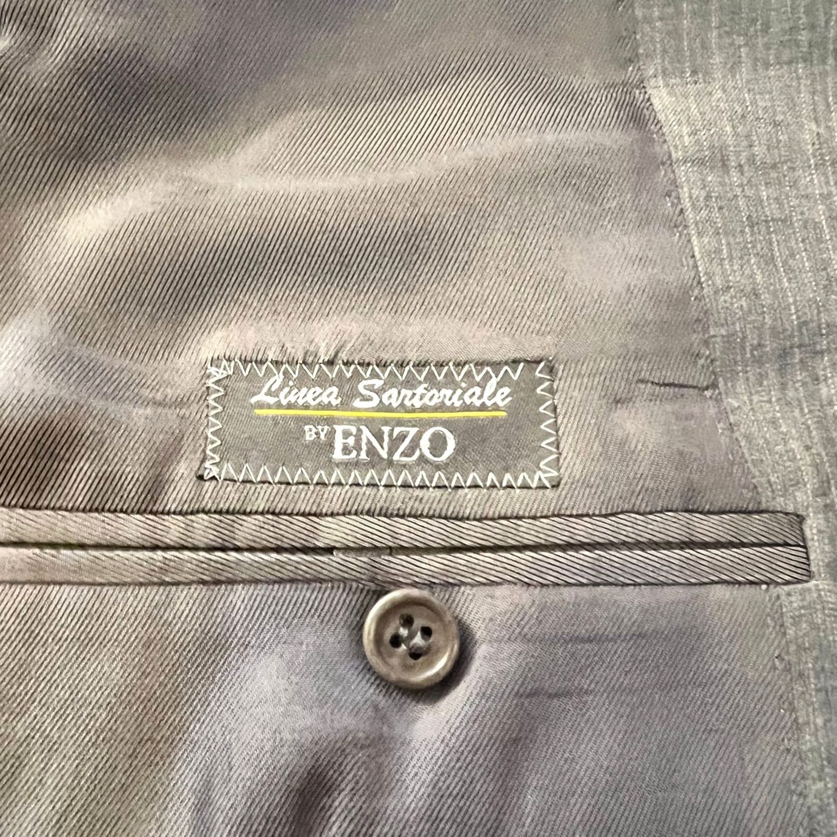 Kenzo ENZO Sport Coat Blazer Mens 44 Regular Gray Striped Two Button Double Vented Coat Mens Blazer 44 Gray Enzo Sport Coat Size 44R - 7 Thumbnail