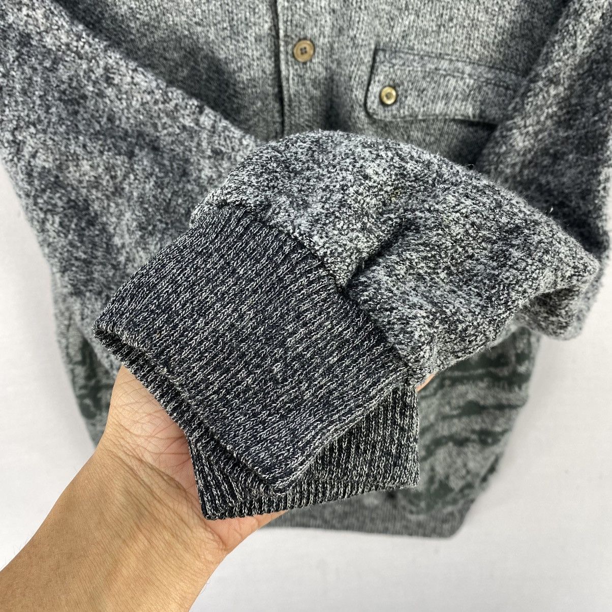 Japanese Brand Vintage Wood Country Knit Sweater | Cowboy Mountain Scene Size US M / EU 48-50 / 2 - 11 Thumbnail