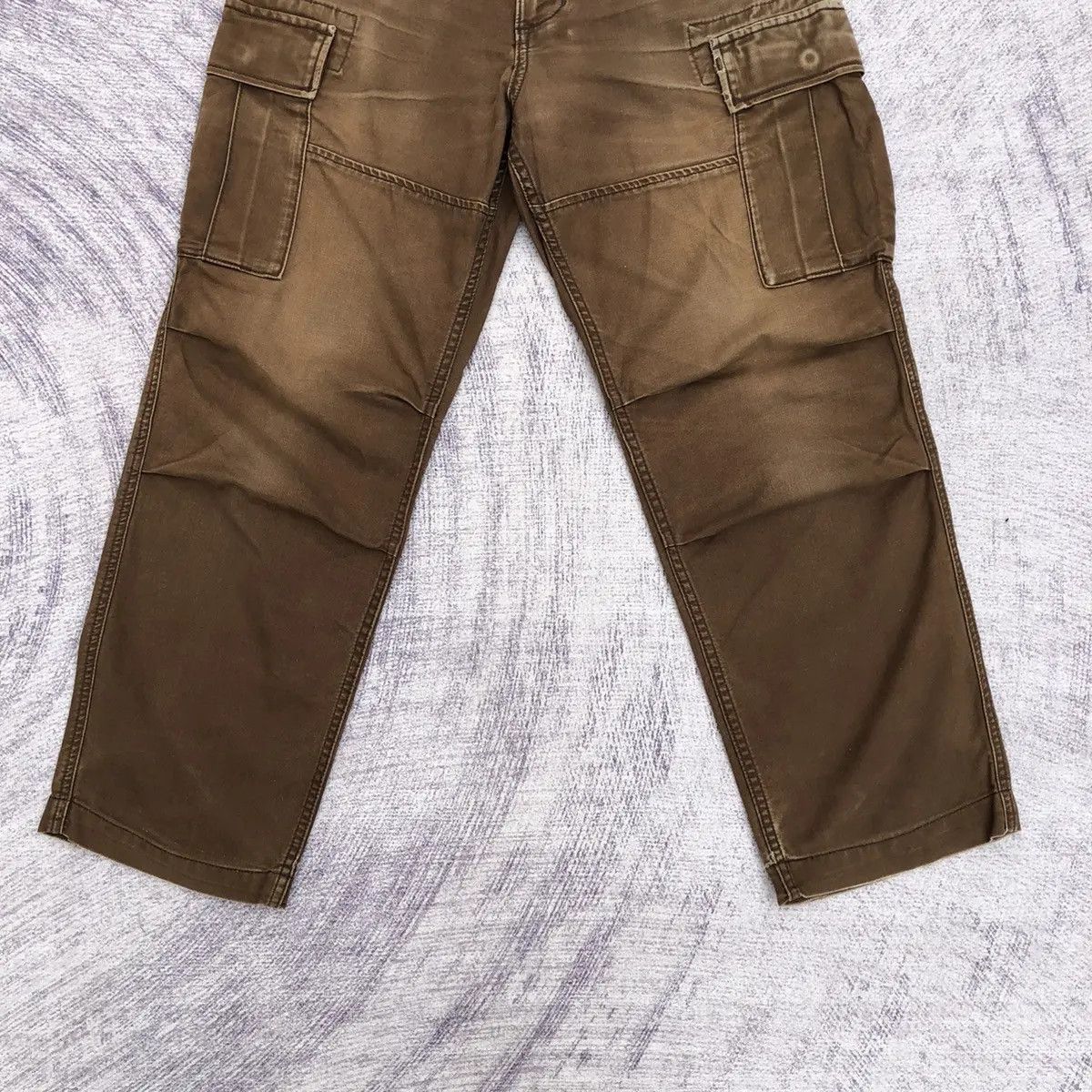 Japanese Brand × Vintage Japanese Cargo Pants Faded Brown Vintage Pattern Size US 26 / EU 42 - 3 Thumbnail