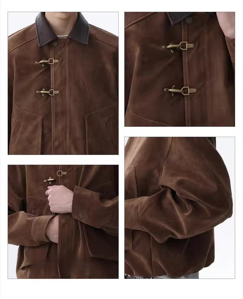 Japanese Brand Toggle Button Collar Pu Leather Jacket Size US L / EU 52-54 / 3 - 8 Thumbnail