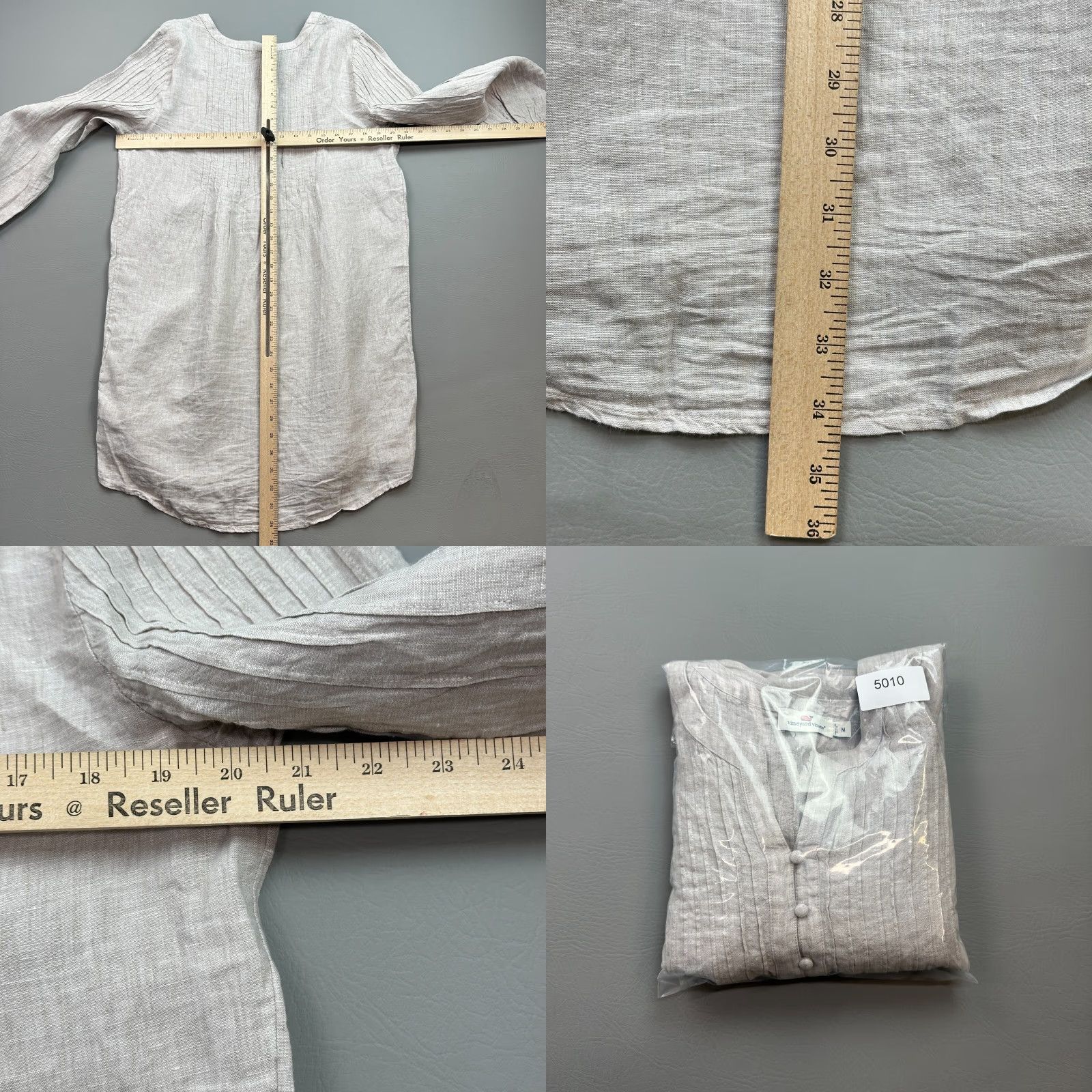 Vineyard Vines Vineyard Vines Beige Linen Tunic Cover Up Beach Women's M Button Front Lightweight Breathable Regular Size Beige Linen Beach Womens Size ONE SIZE - 9 Thumbnail