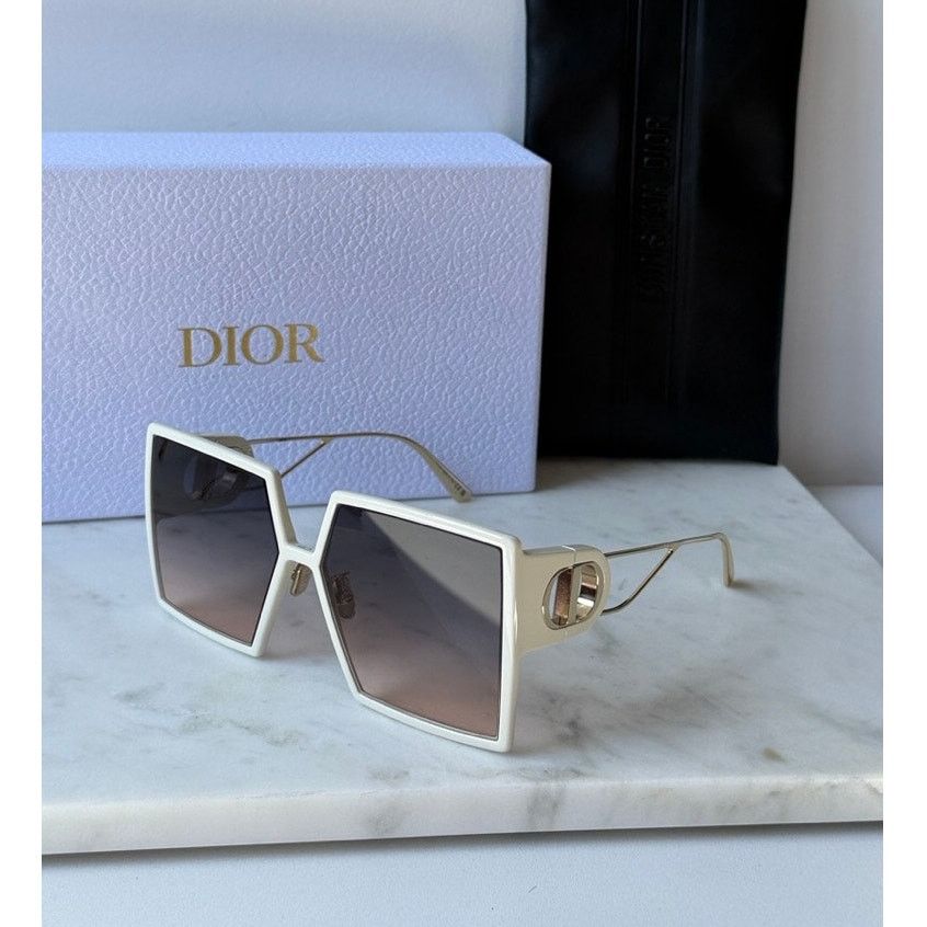 NEW Dior 30Montaigne SU White Oversized Square Sunglasses