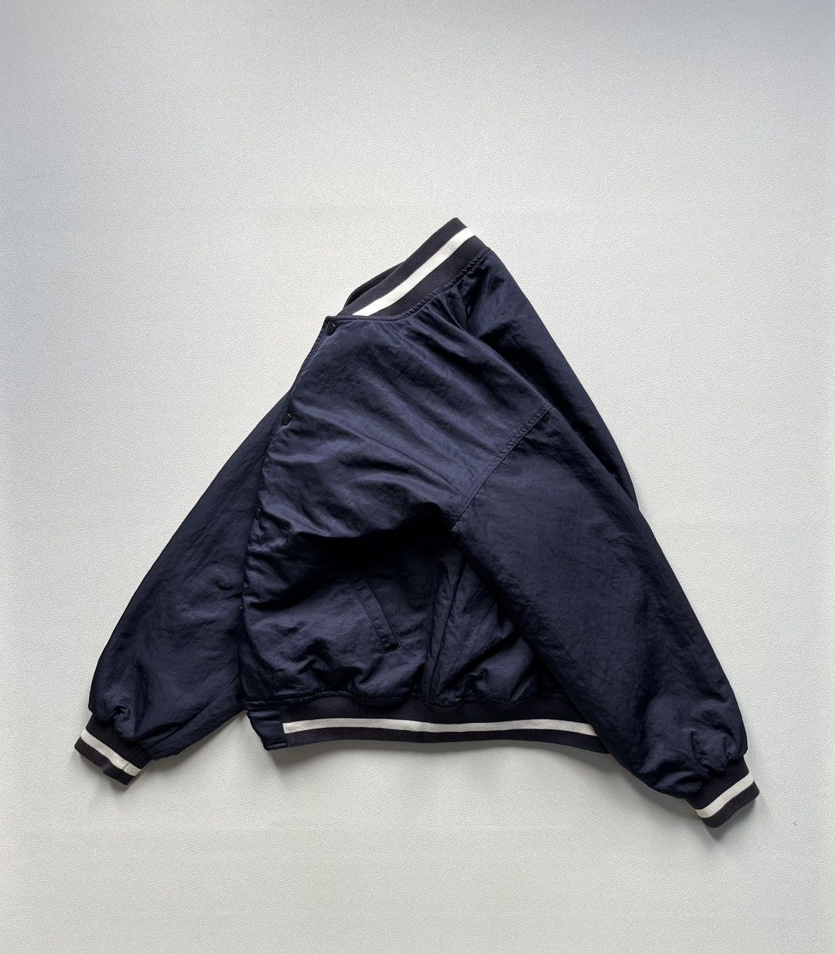 Beams Plus Beams Nylon Satin Award Jacket Navy Size US L / EU 52-54 / 3 - 3 Thumbnail