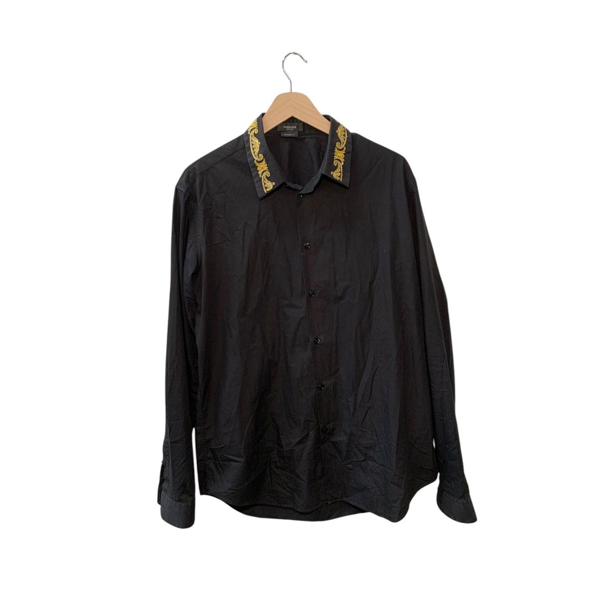 Versace Versace Button Down Black with Gold Embroidered Detailing 42 Size US XS / EU 42 / 0 - 1 Thumbnail