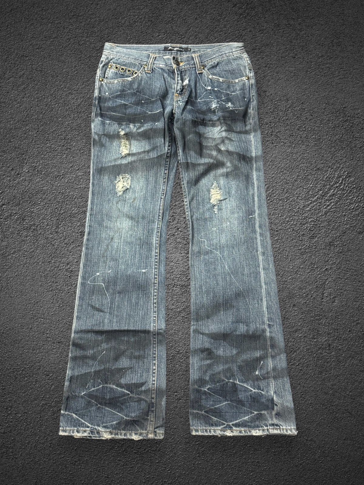 If Six Was Nine × Japanese Brand × Le Grande Bleu (L.G.B.) Flare Denim Pants Distressed Size US 29 - 1 Thumbnail