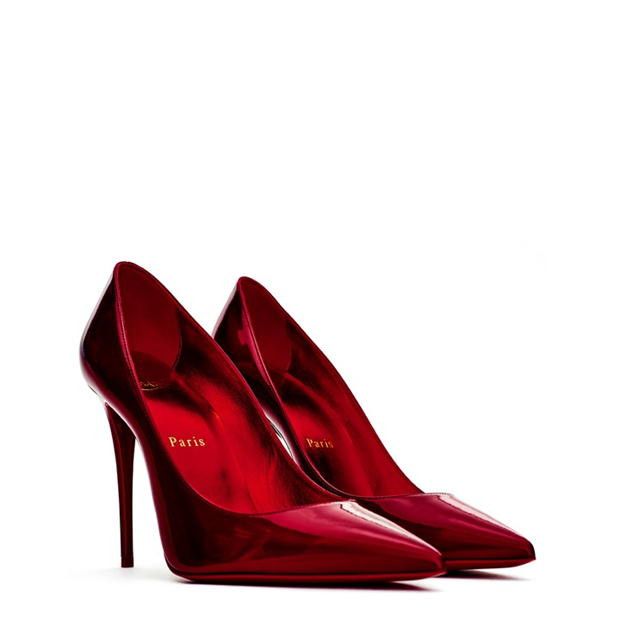Christian Louboutin Kate 100mm Patent Leather Pumps Size US 4.5 / IT 34.5 - 4 Thumbnail