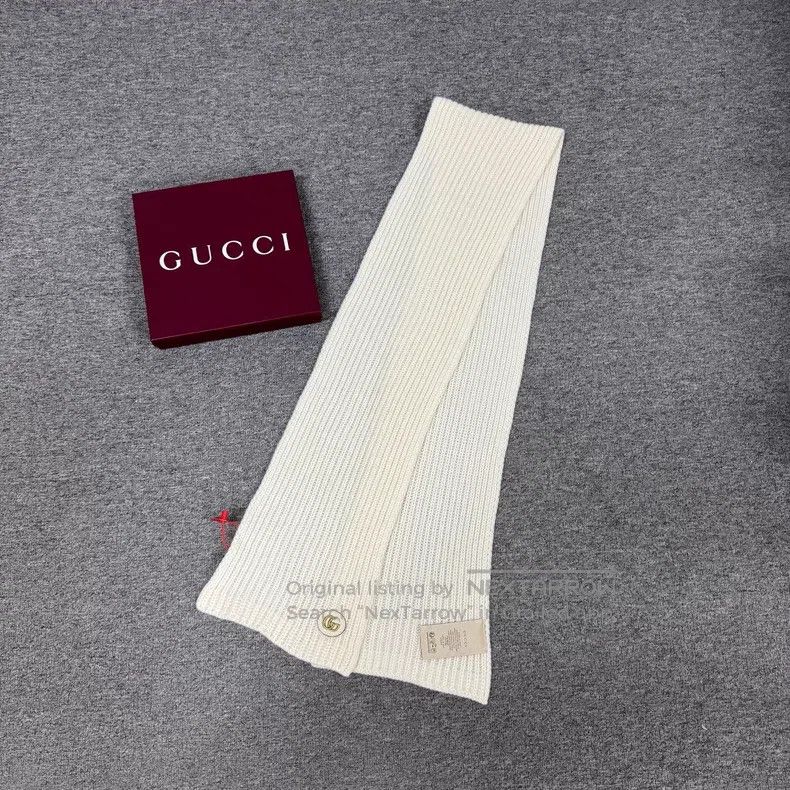 Gucci Gucci Logo Logo Woollen Scarf Size ONE SIZE - 3 Thumbnail