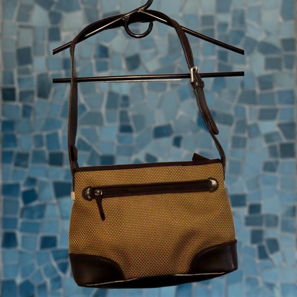The Sak VINTAGE The Sak Crossbody Bag Small Leather Brown Woven 11x7.5x2 Purse Womens Size ONE SIZE - 1 Thumbnail