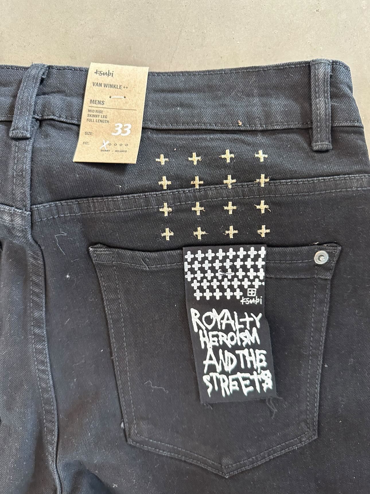 Ksubi Ksubi van winkle royalty embroidered jeans black Size US 33 - 4 Thumbnail