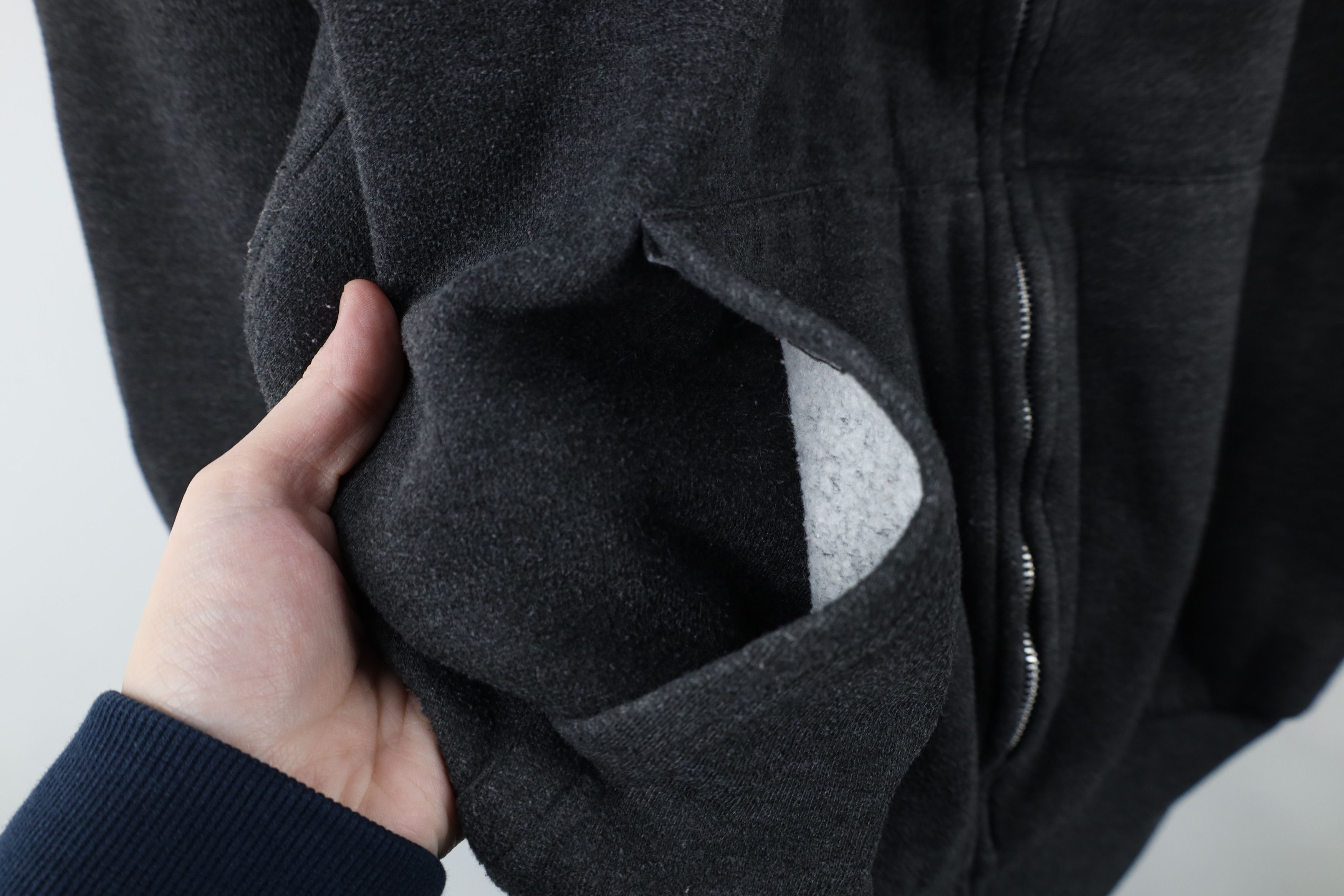 Vintage Vintage 90s Streetwear Heavy Thermal Waffle Knit Hoodie Size US L / EU 52-54 / 3 - 6 Thumbnail