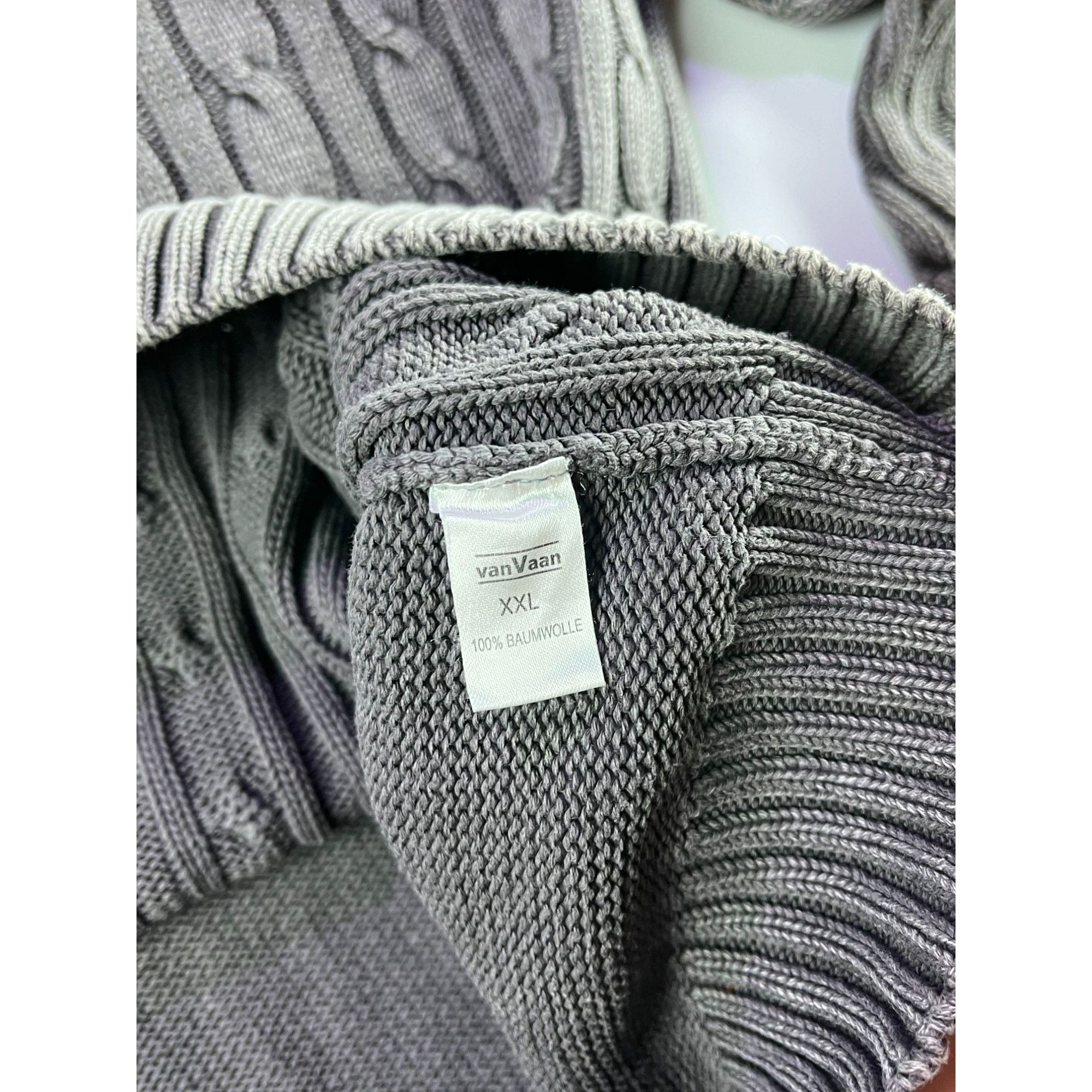 Vintage Vintage Heavy Knit Gray Cable Half-Zip Sweater Size US XL / EU 56 / 4 - 5 Thumbnail