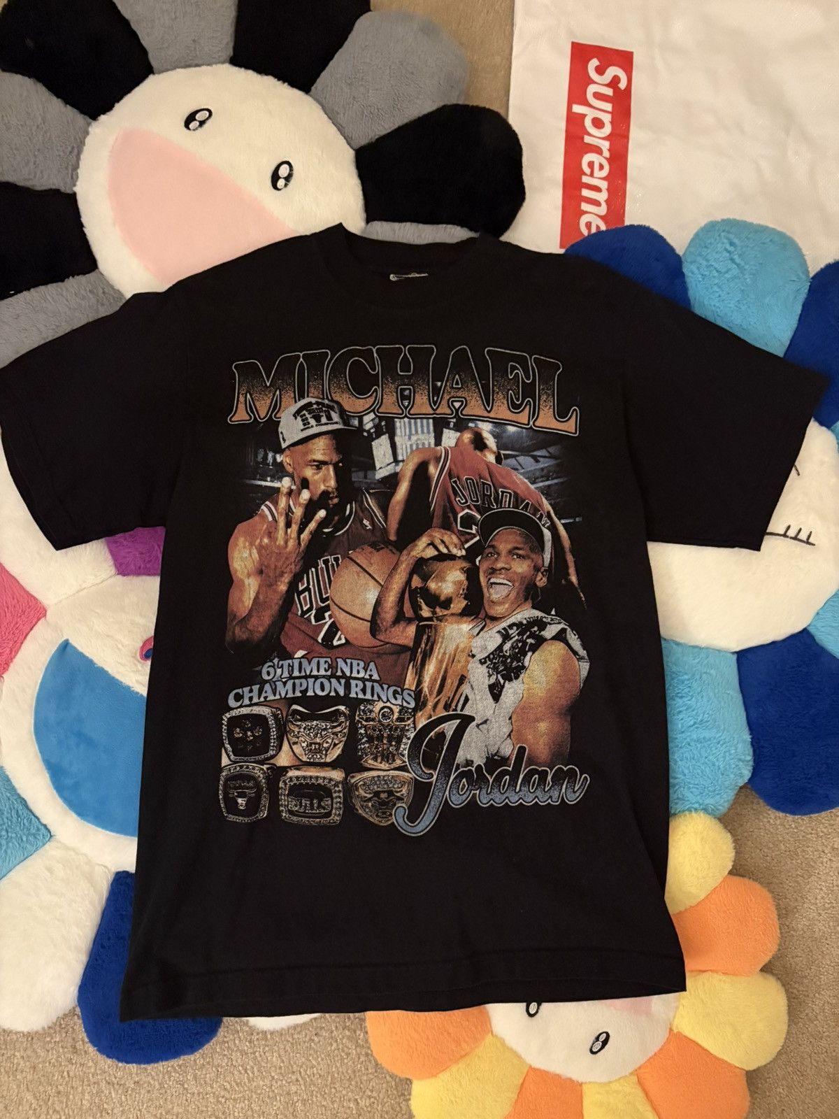 NBA Michael Jordan 6x Streetwear graphic tee Size US M / EU 48-50 / 2 - 1 Thumbnail