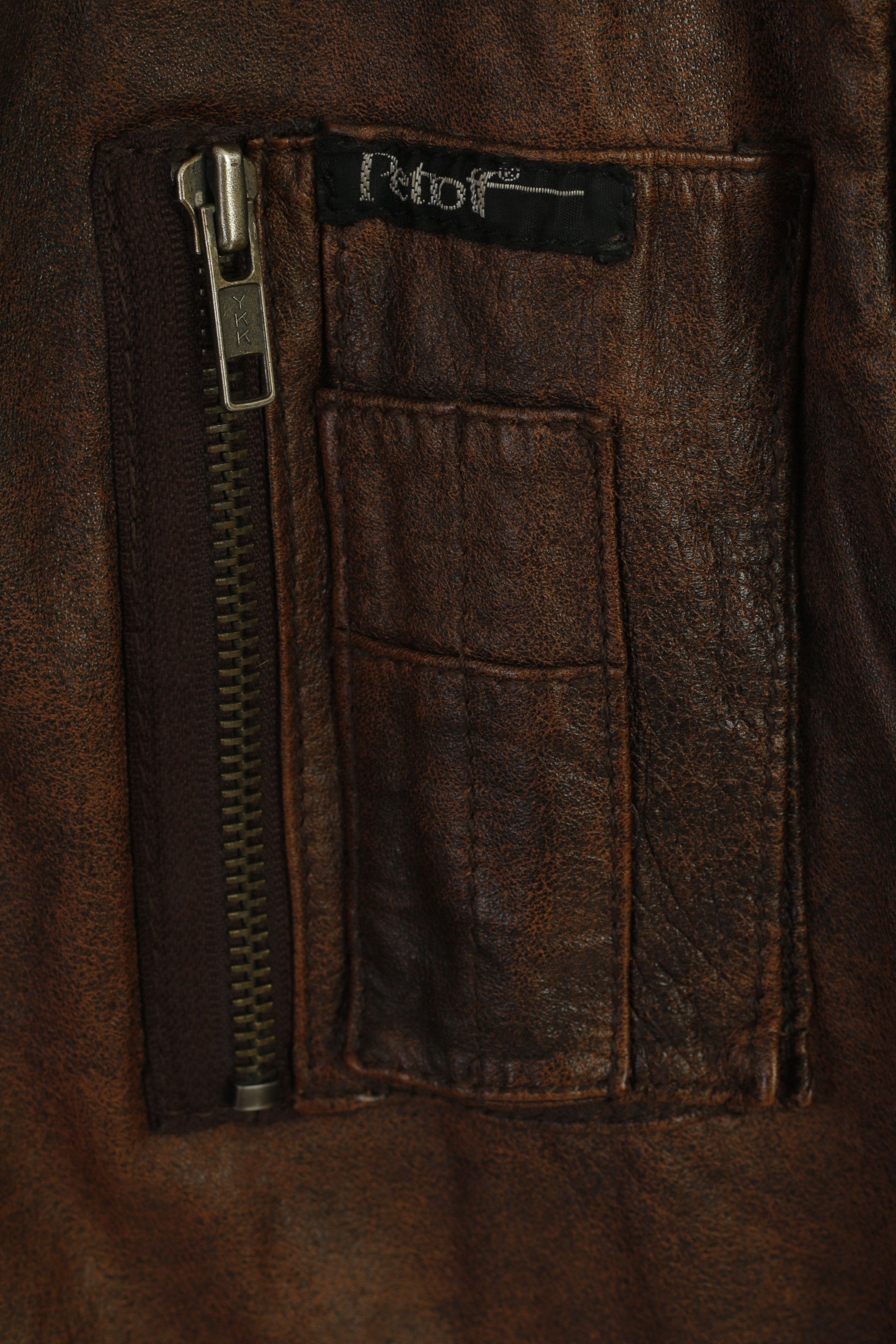 Vintage Petroff Paris New York Men S Waistcoat Brown Leasther 8862 Size US S / EU 44-46 / 1 - 4 Thumbnail