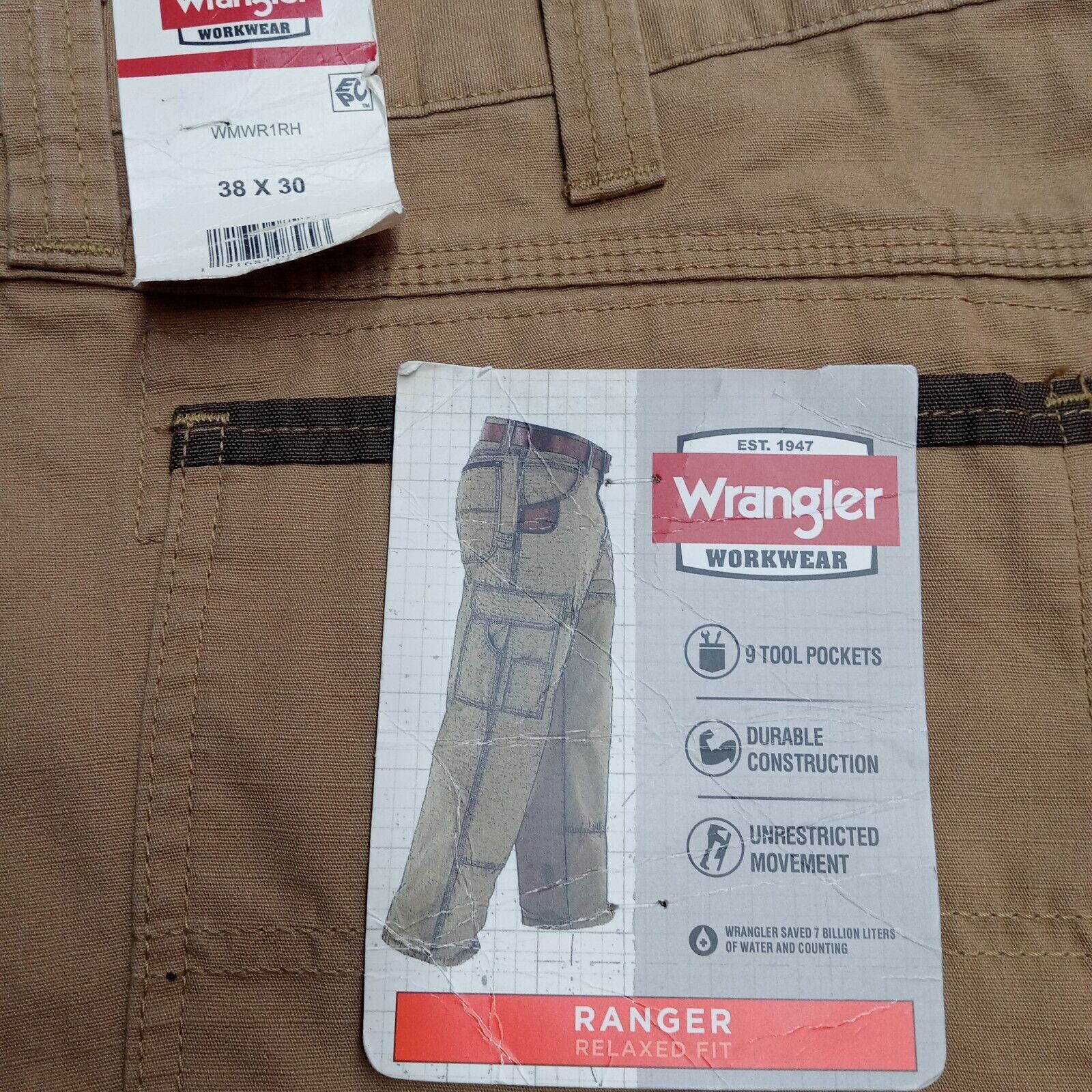Wrangler Wrangler Workwear Cargo Pants Men's 38x30 Beige Relaxed Fit Size US 38 / EU 54 - 2 Thumbnail