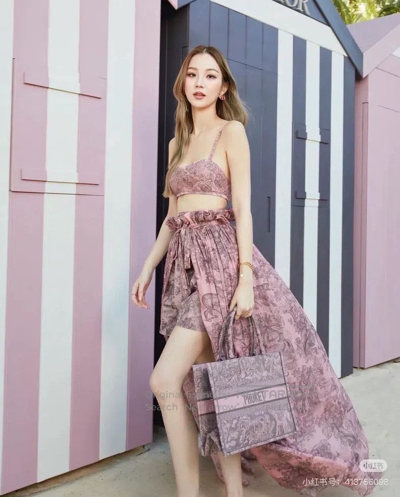 Dior Dior Vacation Series Pink Juyi Printed Long Skirt Size 26" / US 2 / IT 38 - 8 Thumbnail
