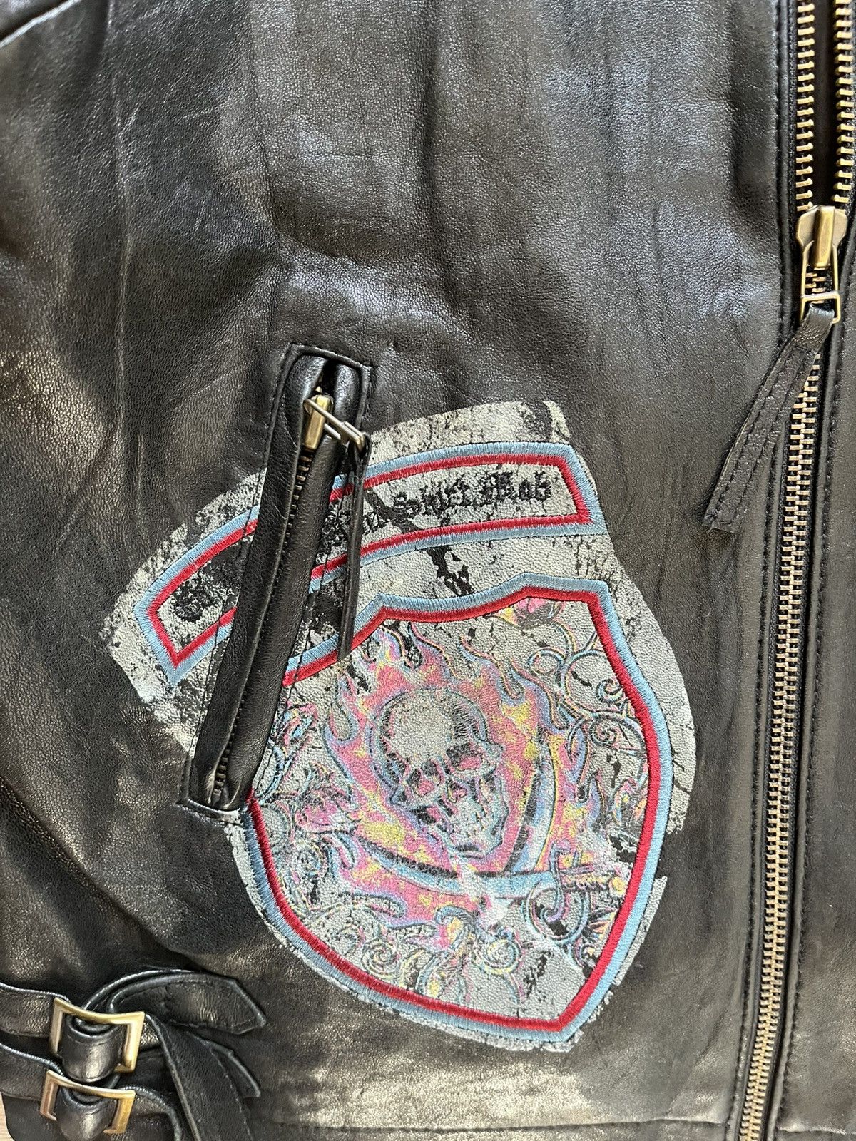 Designer × Ed Hardy Ed hardy Very RARE designerleather jacket