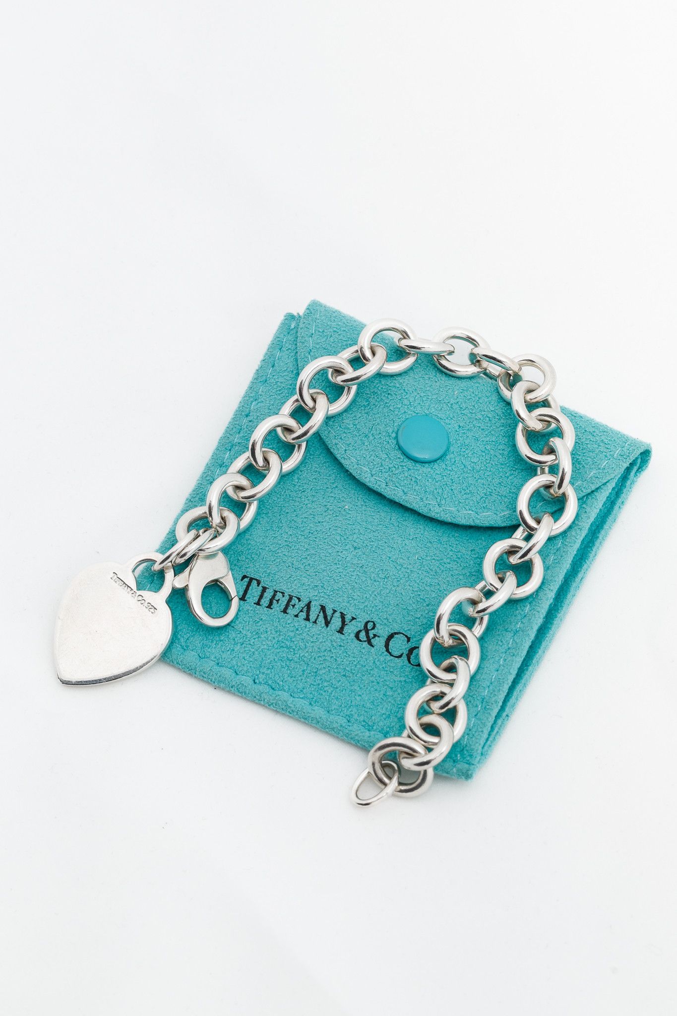 Tiffany & Co. Tiffany & Co. Sterling Silver Heart-Tag Chain Bracelet Size ONE SIZE - 3 Thumbnail