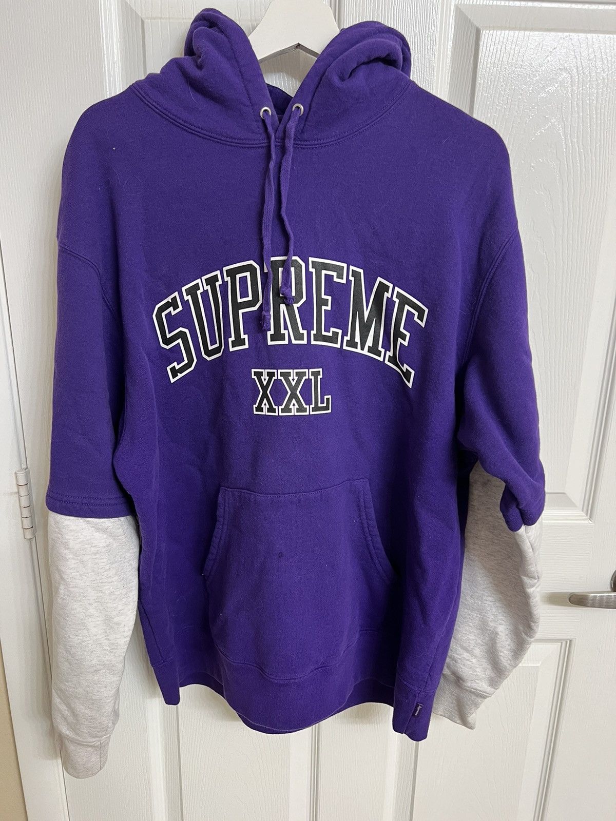 Supreme Supreme XXL Hooded Sweatshirt Purple | Grailed
