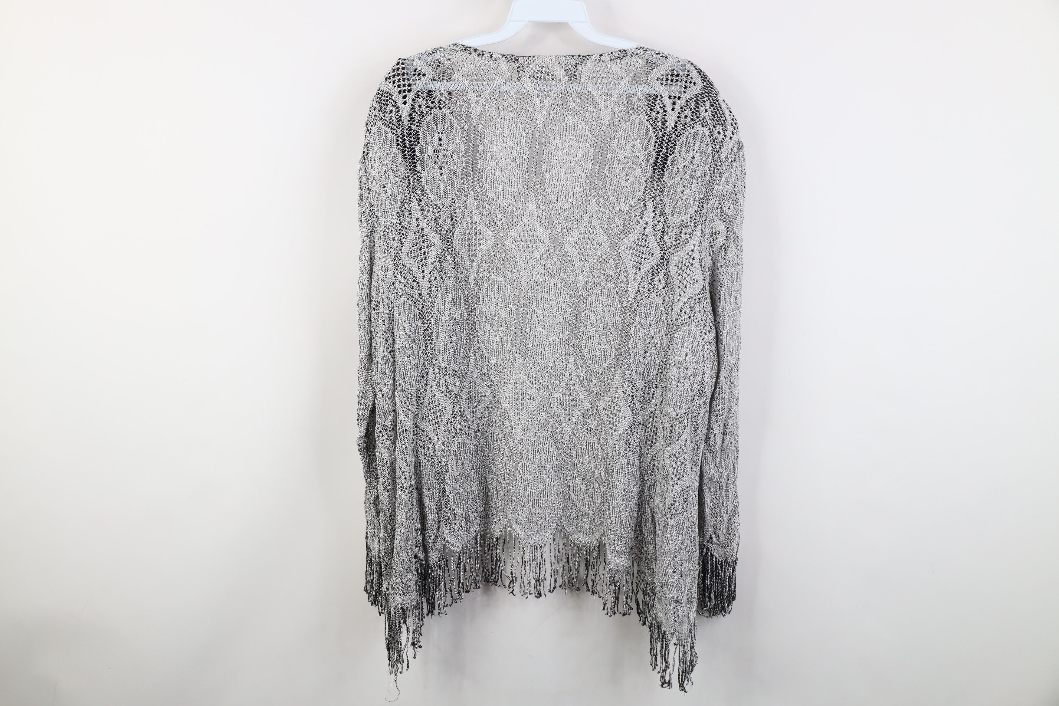 Vintage Vintage 90s Streetwear Open Front Piano Shawl Sweater Size L / US 10 / IT 46 - 11 Thumbnail