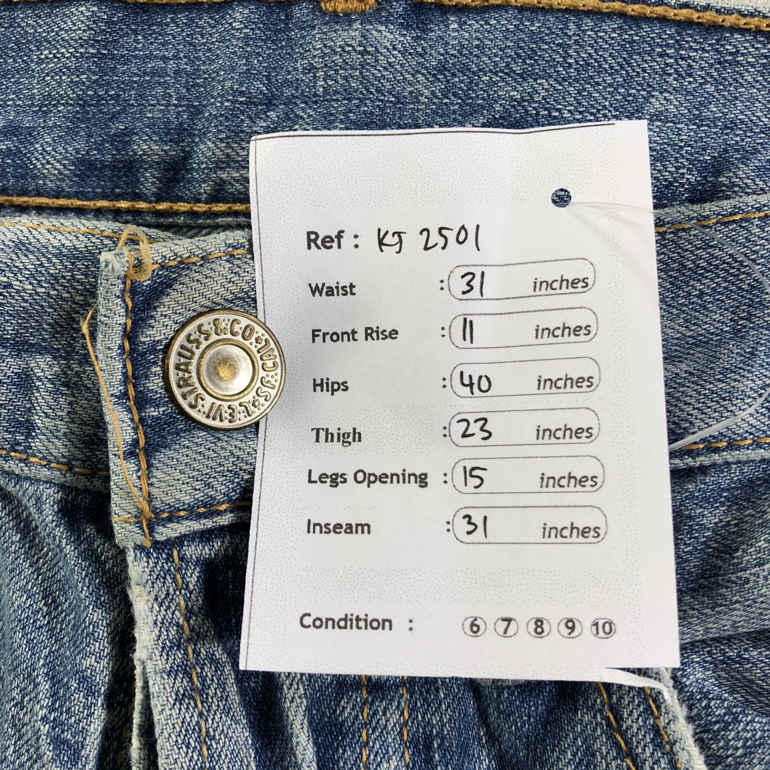 Levi's Vintage Levis 501 Jeans Dirty Ripped Denim KJ2501 Size US 31 - 12 Thumbnail