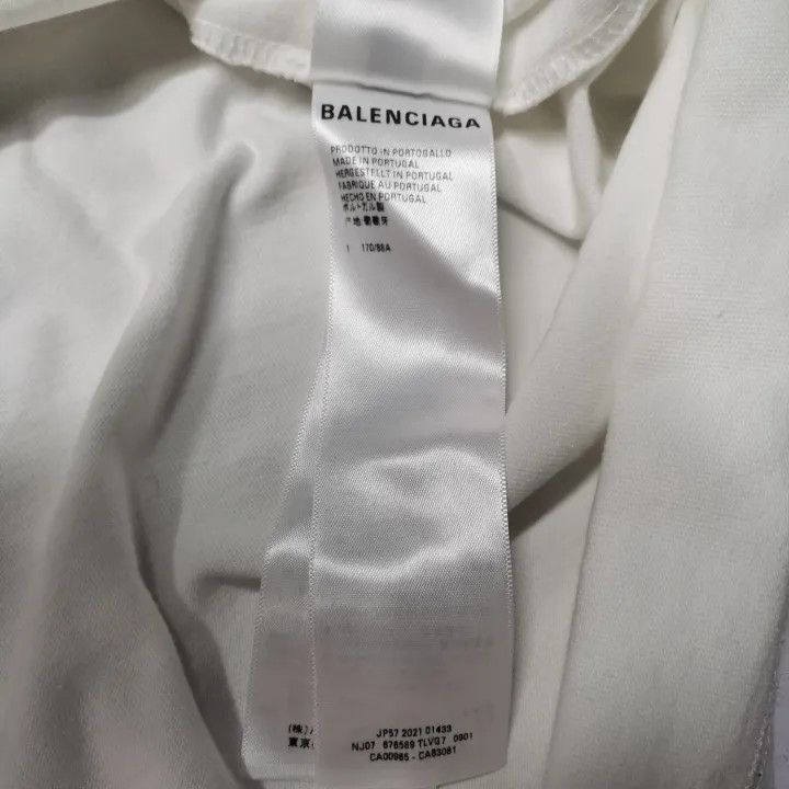 Balenciaga Balenciaga Balenciaga FW21 White Printed Short Sleeve TShi Size US M / EU 48-50 / 2 - 3 Thumbnail