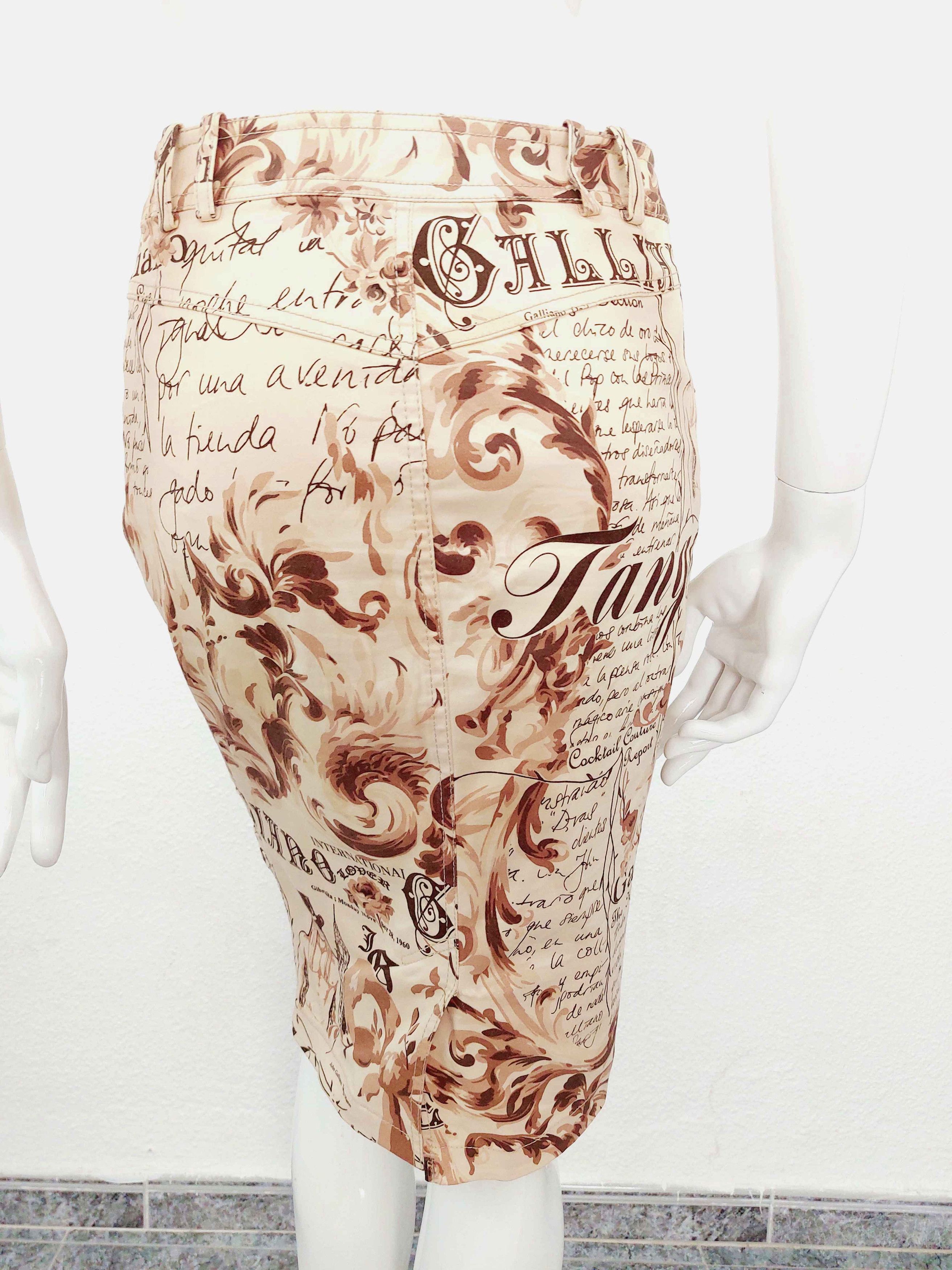 John Galliano John Galliano Gazette Runway Newspaper 2006 Midi Comic Skirt Size 27" / US 4 / IT 40 - 10 Thumbnail