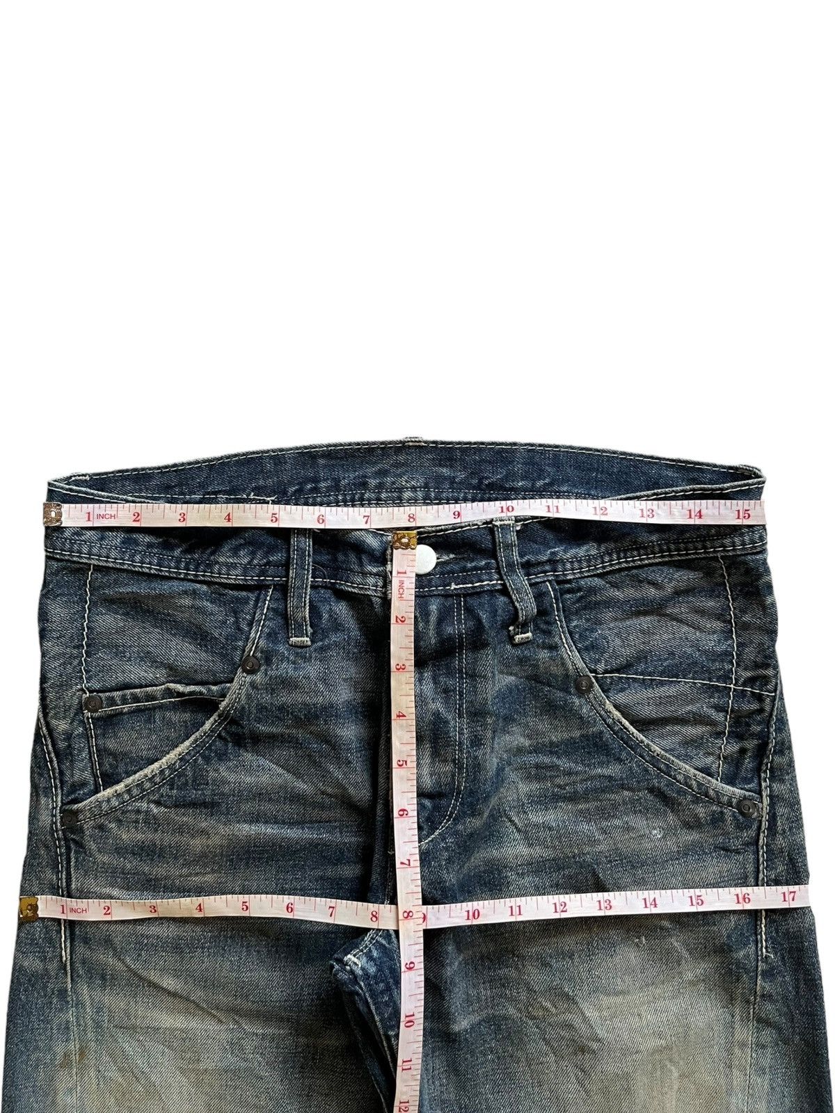 Japanese Brand Vintage Japanese Brand Mud Wash Distressed Loose Jeans Size US 31 - 11 Thumbnail
