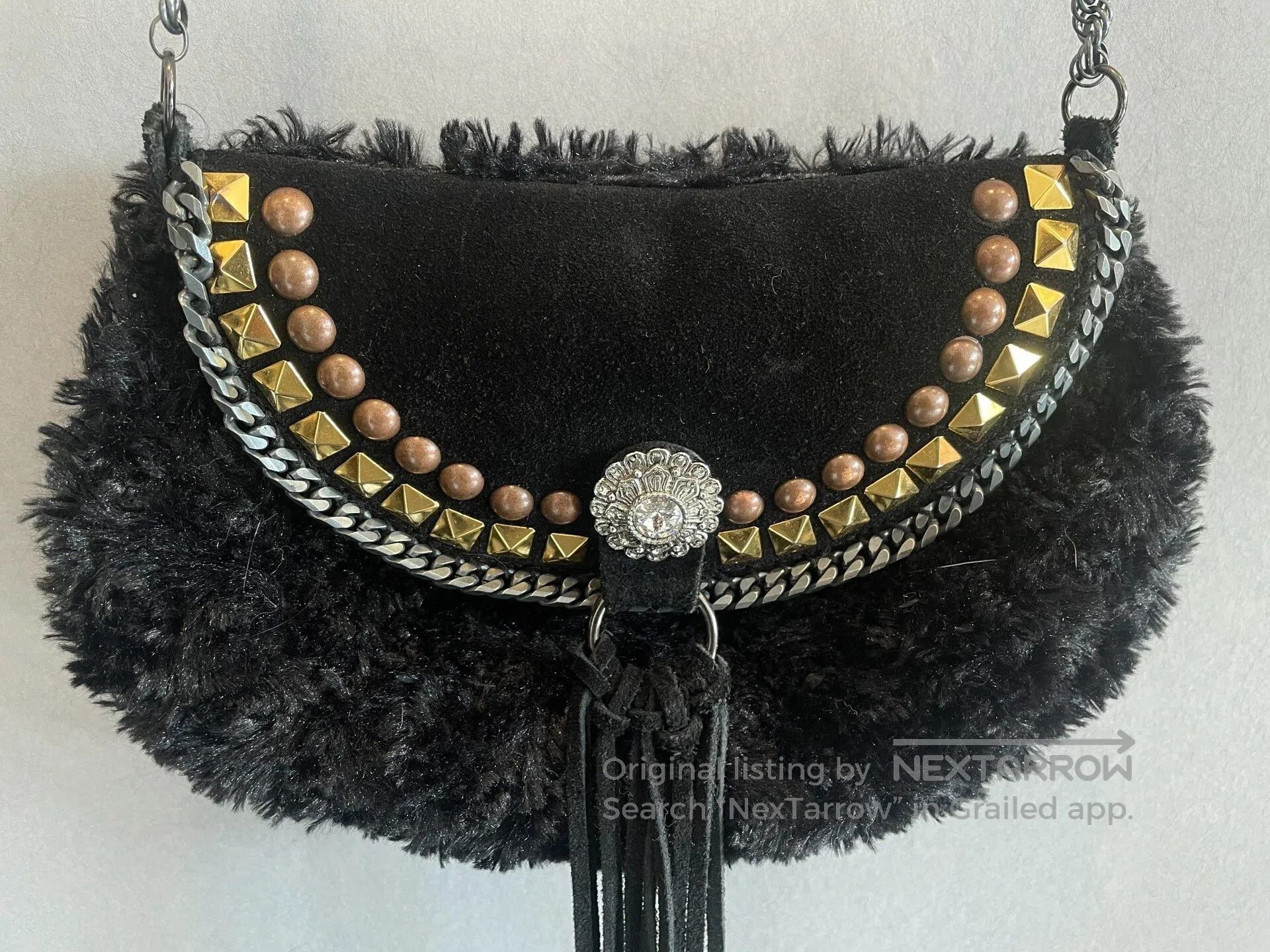 Vintage Vintage Hippie Rivet Beaded Tassel Bag. Size ONE SIZE - 2 Thumbnail