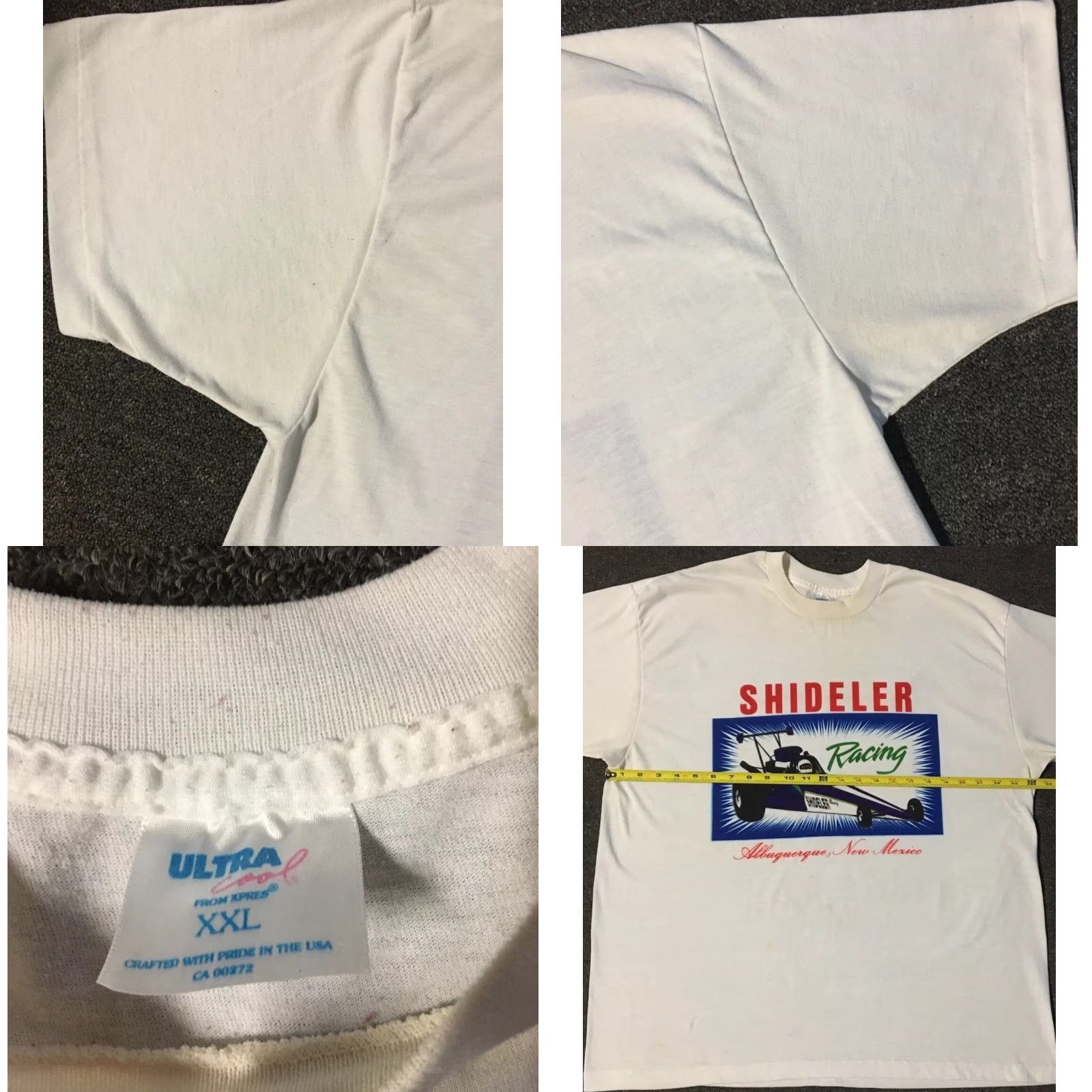 NASCAR VINTAGE Shideler Racing Shirt 2XL White 80s 90s Grunge Albuquerque NASCAR Cars Mens Size US XXL / EU 58 / 5 - 10 Thumbnail
