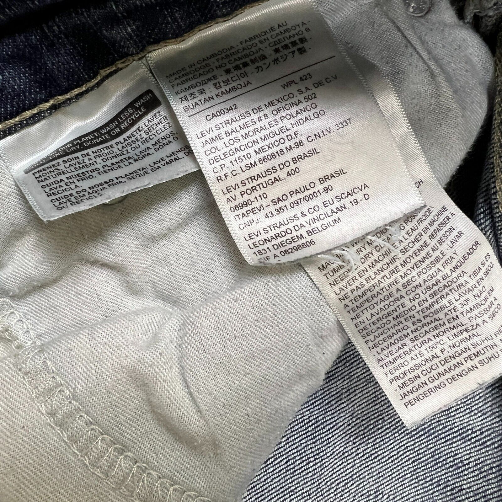 Levi's × Vintage Levi's 511 Jeans 34x28 Slim Fit Dark Wash Faded Denim Pants Size US 34 / EU 50 - 9 Thumbnail