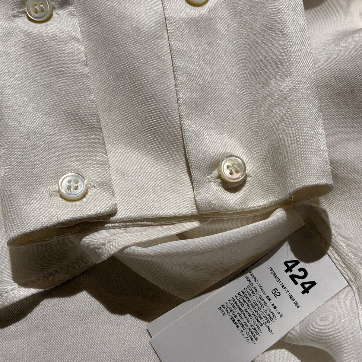 424 Cupro silk button down shirt Size US L / EU 52-54 / 3 - 3 Thumbnail
