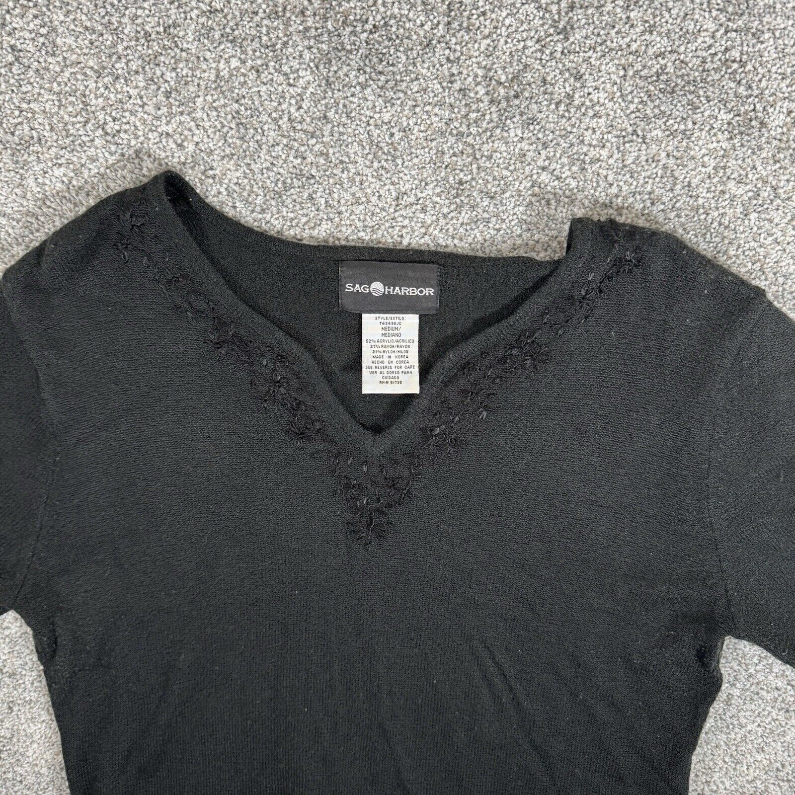 Other Vintage 90s Y2K Sweater Womens Medium Embroidered Goth Size M / US 6-8 / IT 42-44 - 3 Thumbnail