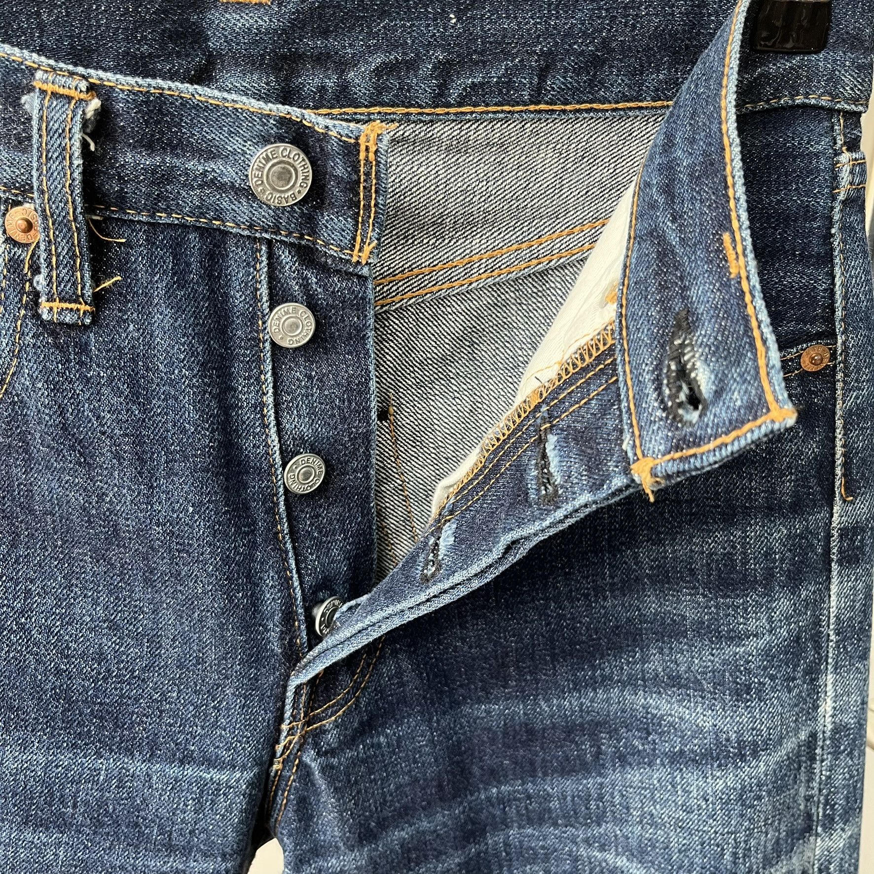 Denime Size 28x32.5 Vintage 80s Denime Big E Japan Denim Jean S1498 Size US 28 / EU 44 - 9 Thumbnail