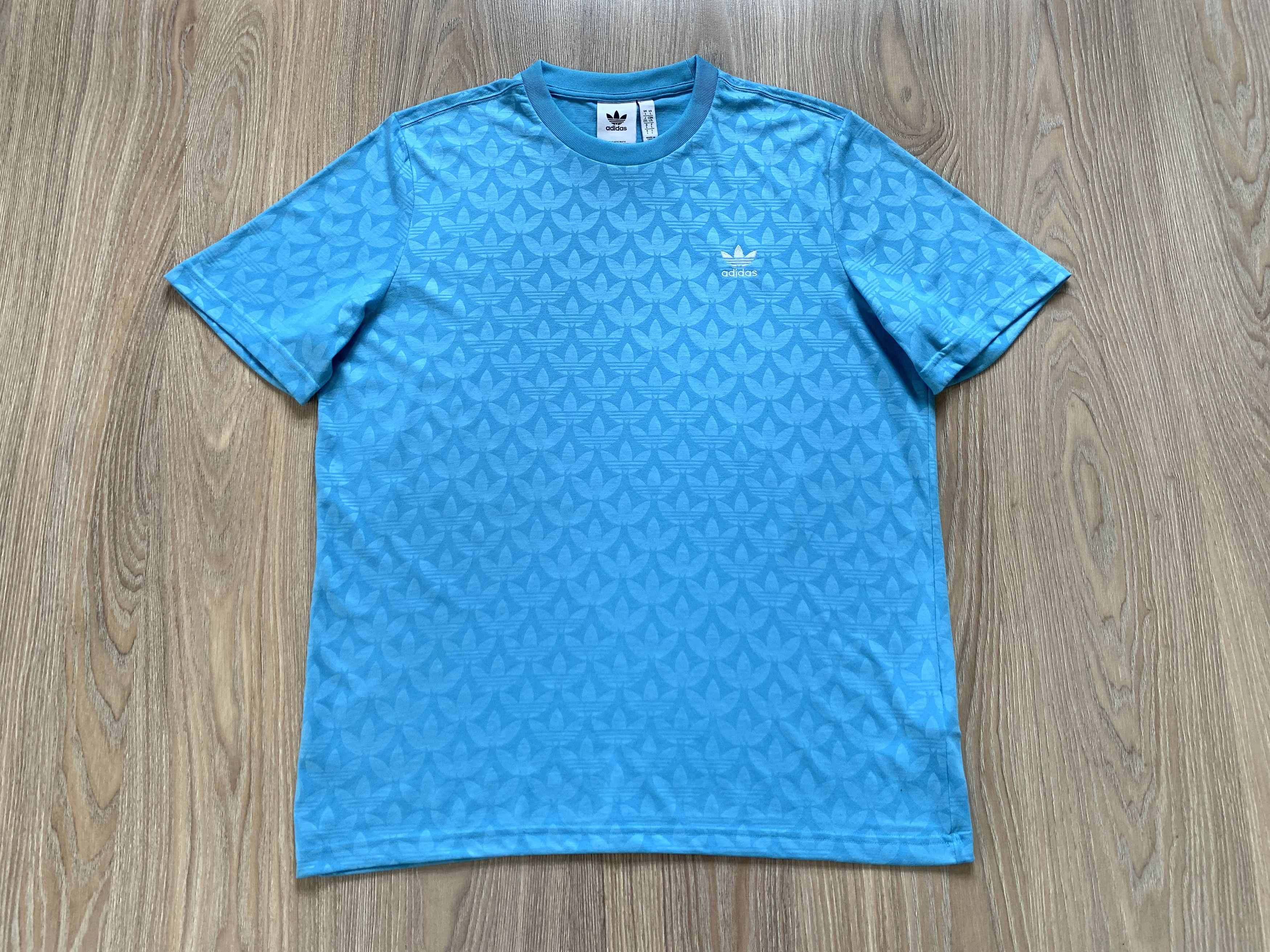 Adidas Adidas Originals Monogram Light Blue T-Shirt Size US L / EU 52-54 / 3 - 2 Thumbnail