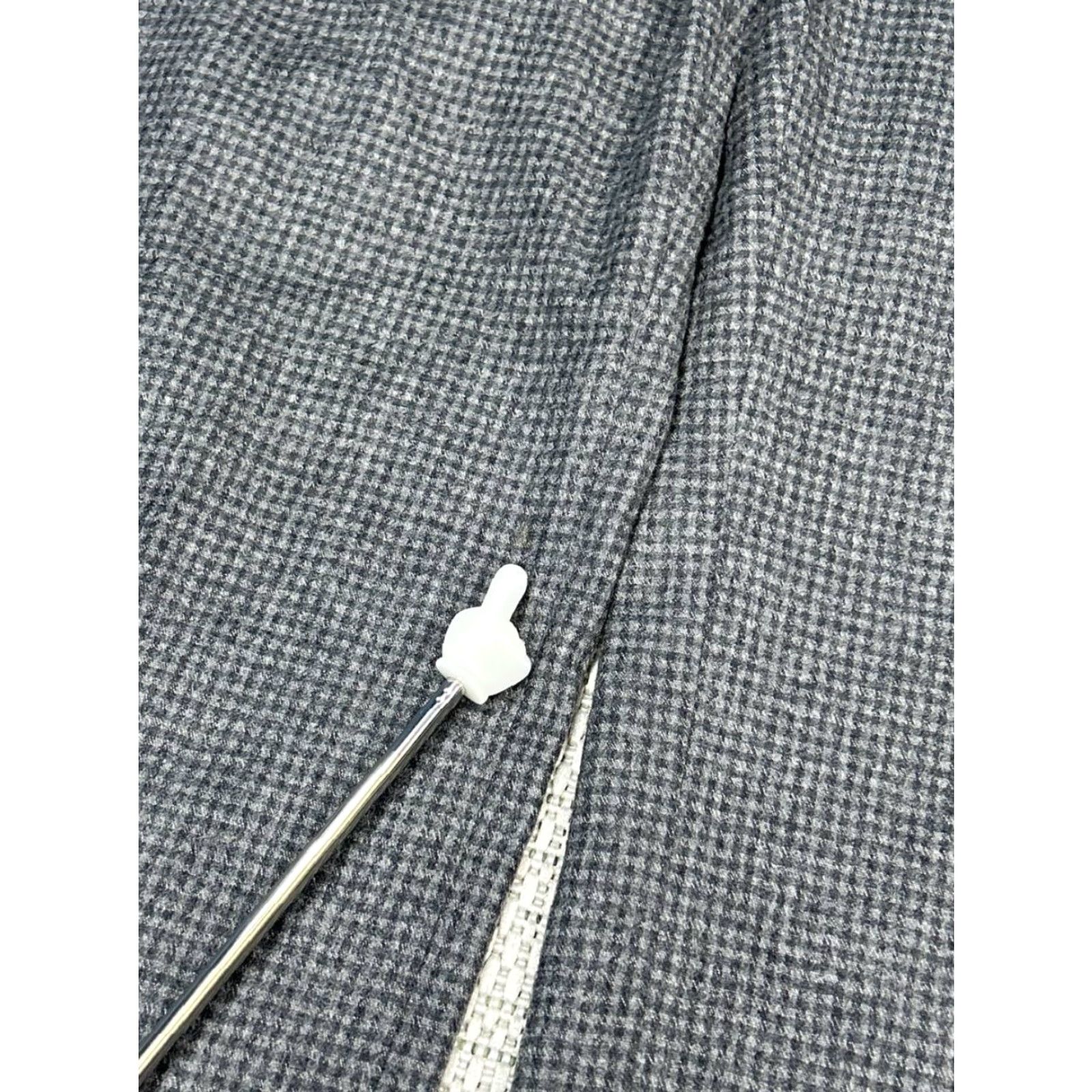 Vintage GUNEX Pants Women's 2 Gray Wool Stretch Micro Check Mid Rise Wide-Leg Casual Dress Pants Size 26" / US 2 / IT 38 - 3 Thumbnail