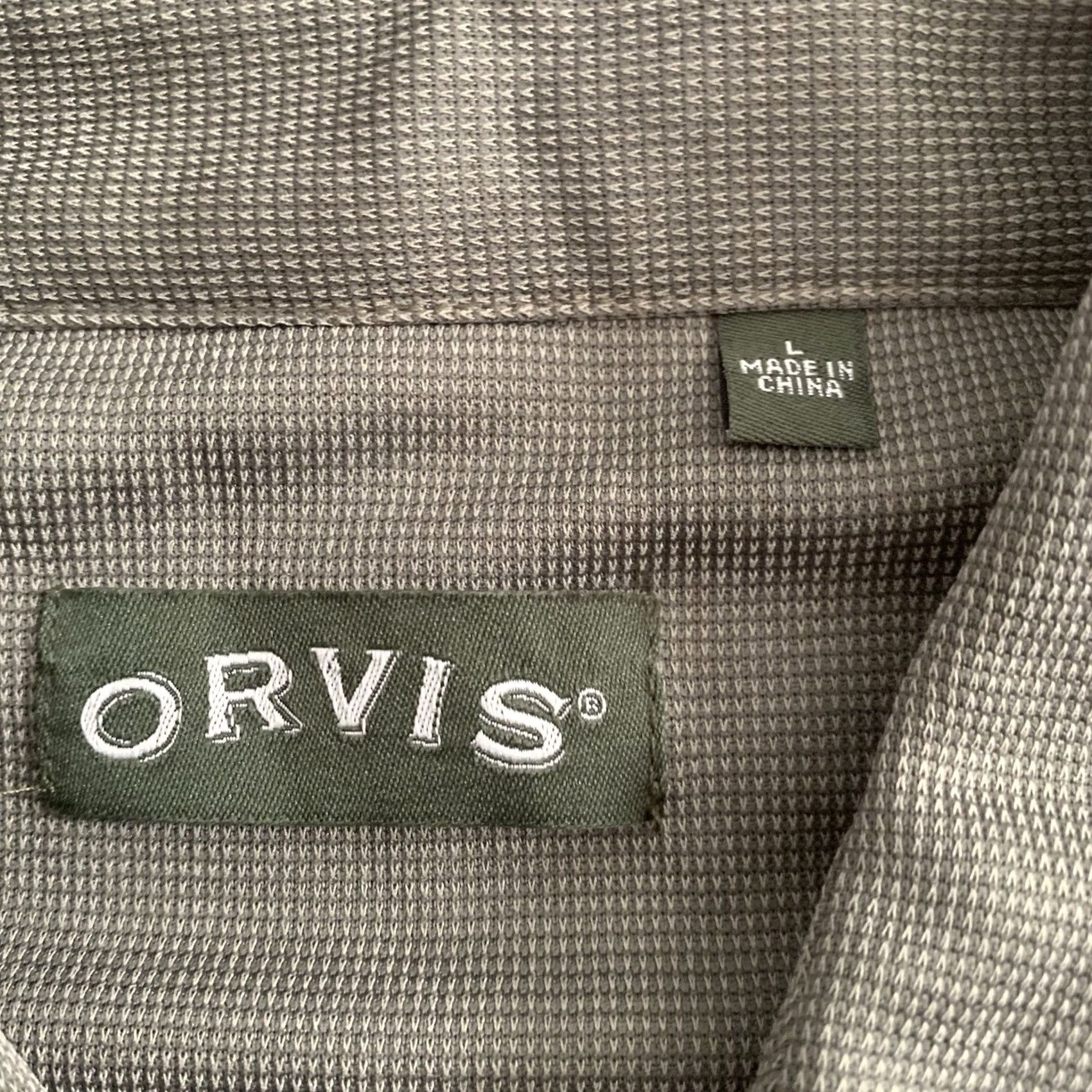 Orvis Orvis Mens Shirt Large Short Sleeve Button Up Sage Green Tencel Knit Casual Size US L / EU 52-54 / 3 - 2 Thumbnail