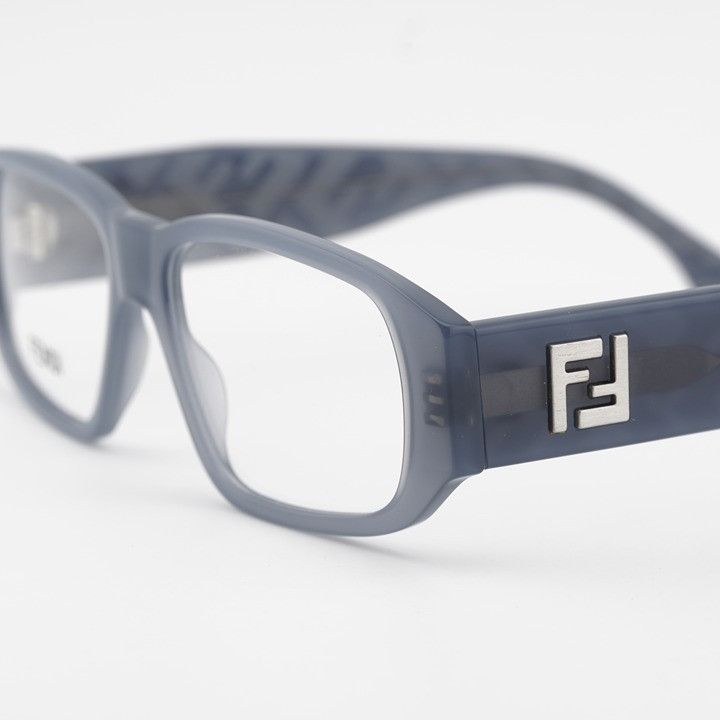 Fendi Fendi FE50115I 020 Eyeglasses Glossy Grey 54mm Rectangle Size ONE SIZE - 2 Thumbnail