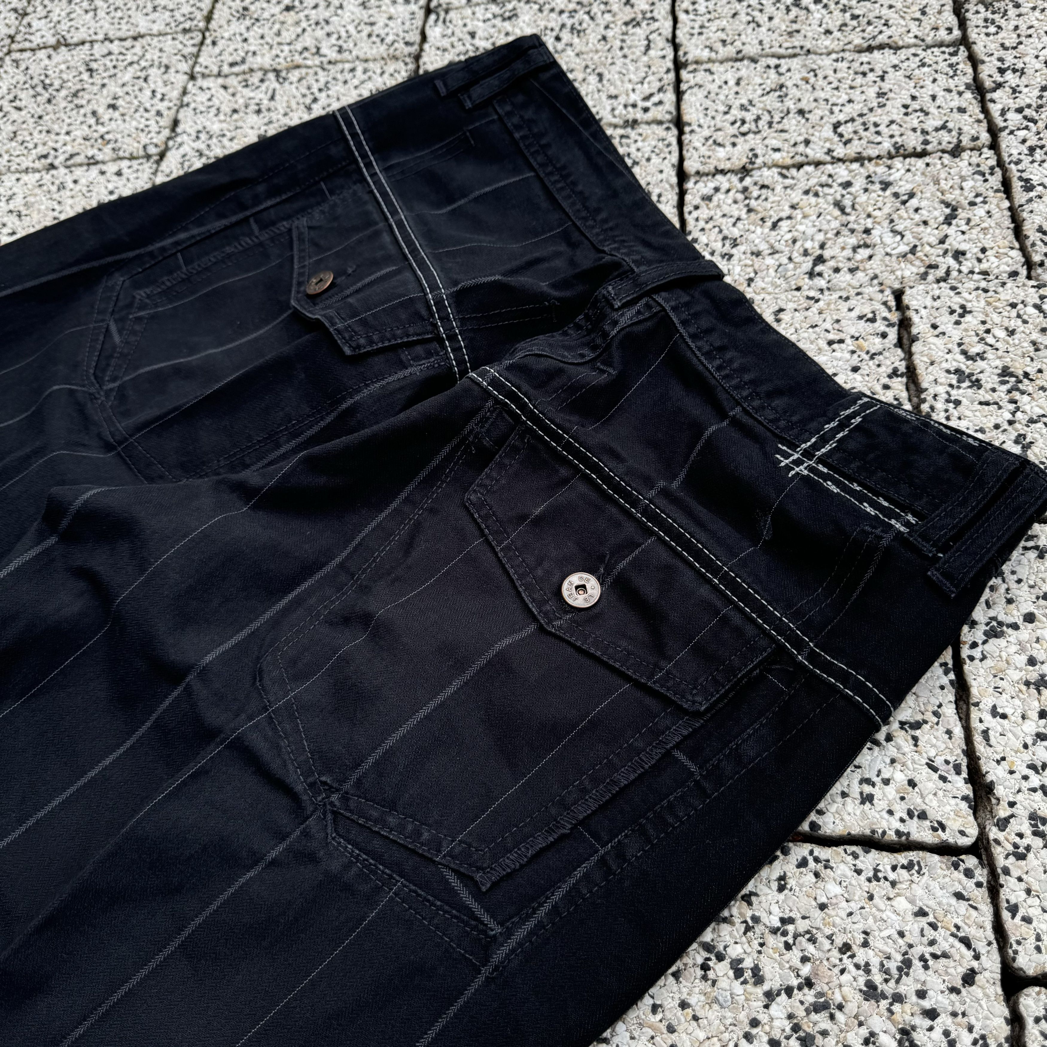 Marithe + Francois Girbaud × Vintage MARITHE FRANCOIS GIRBAUD STRIPES AVANTGARDE BAGGY Y2K PANTS Size US 30 / EU 46 - 8 Thumbnail
